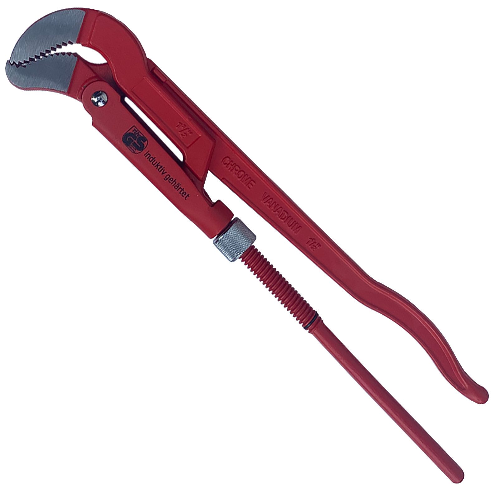 CF-Technik Rohrzange Rohrzange, Eckrohrzange 45° S-Maul 1 - 3 Zoll, Größe nach Wahl
