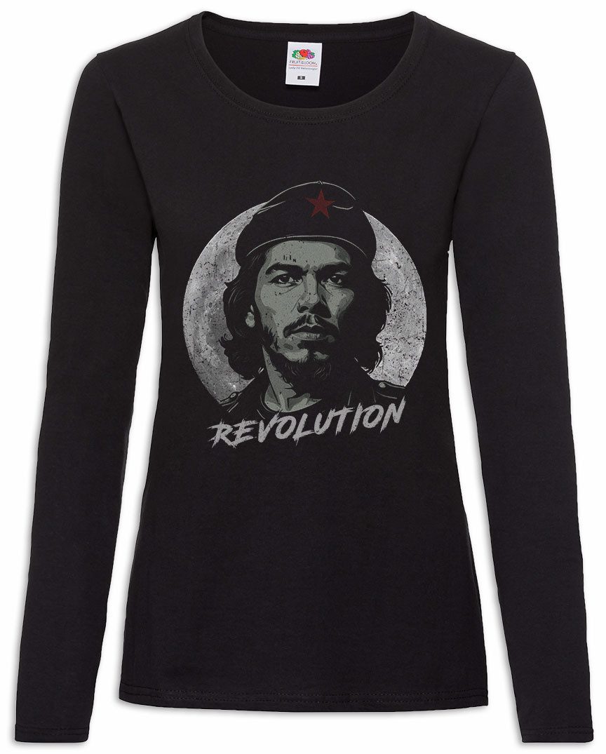 Langarmshirt Che Moon Damen Langarmshirt Guerilla Cuba Castro Portrait Guevara