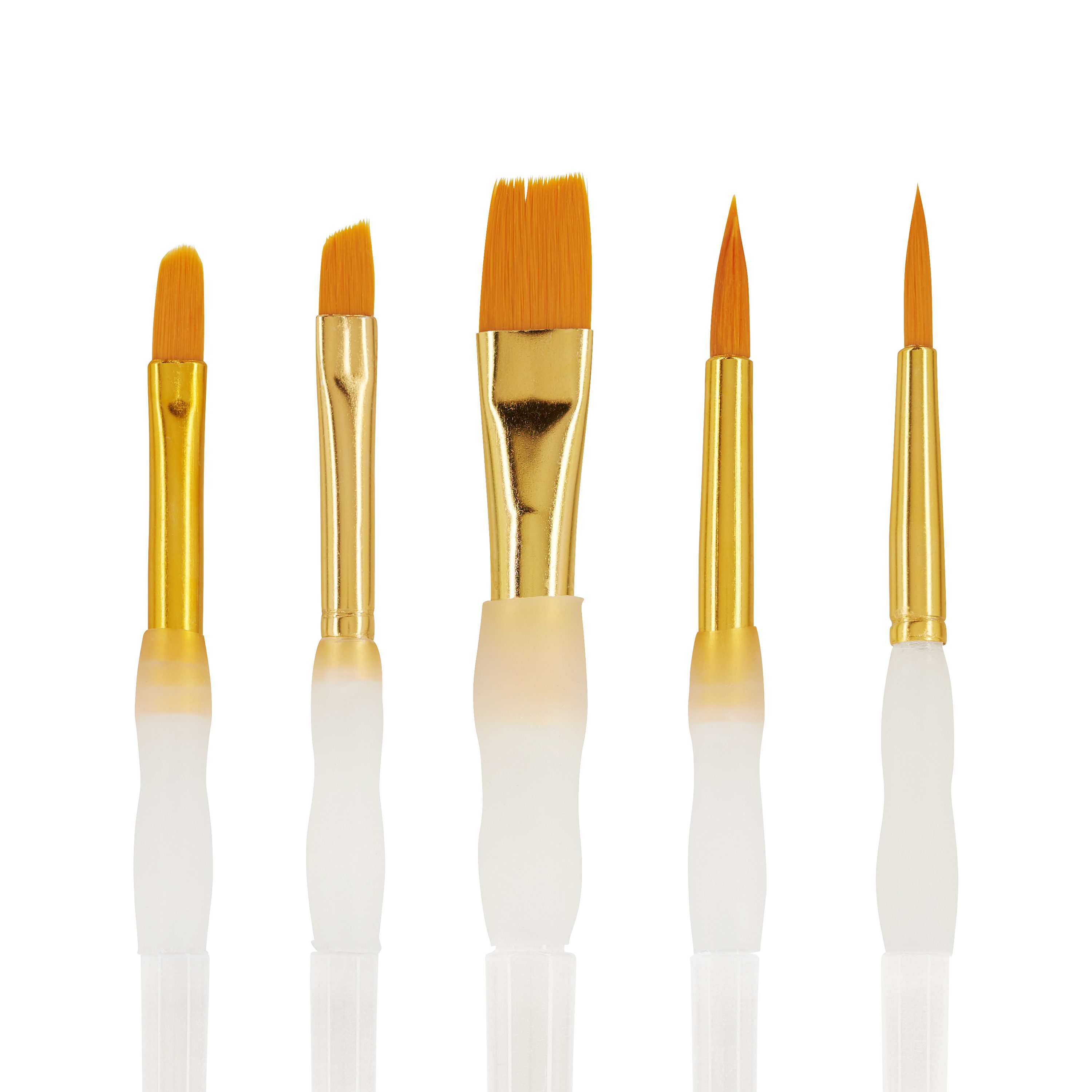 VBS Malpinsel Pinselset mit Softgriff Softpinsel, 5er-Set