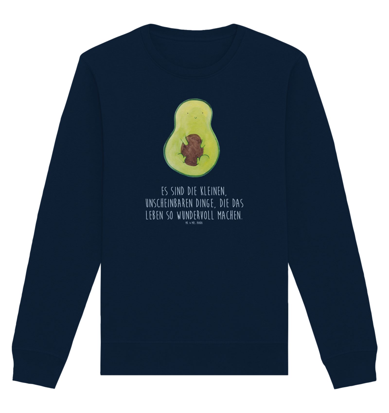 Longpullover Avocado Kern Größe XXL - French Navy - Geschenk, Vegan, Sweatshirt Fr