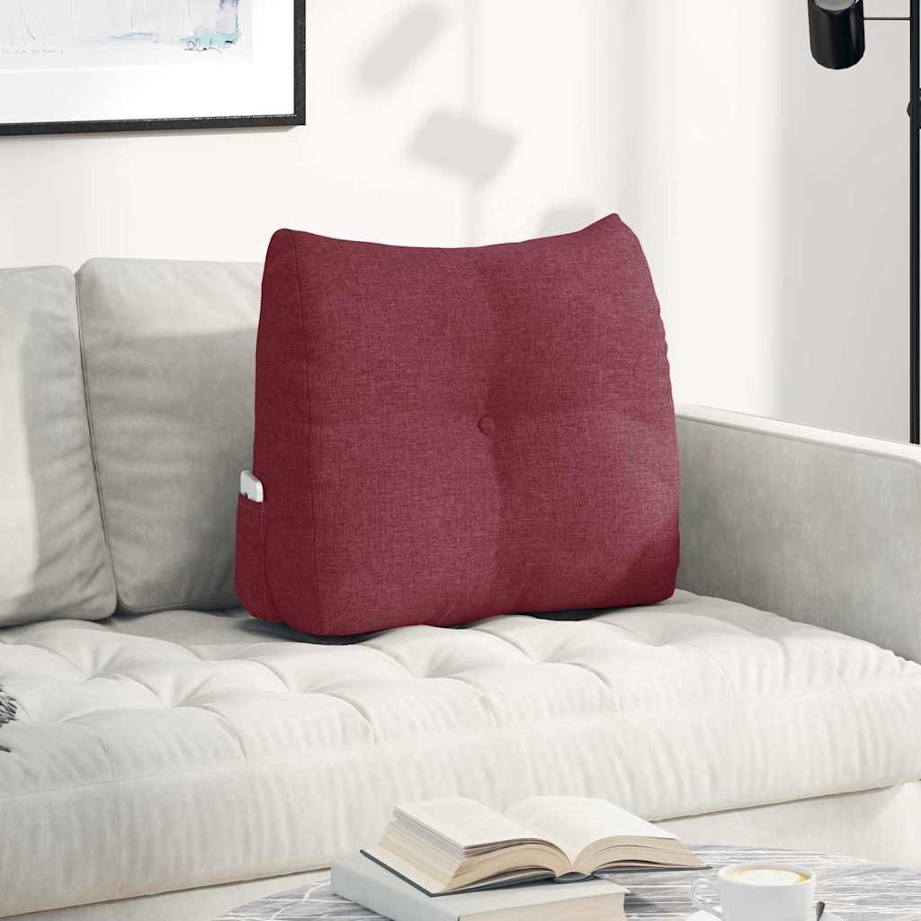 vidaXL Rückenkissen Rücken Kissen Weinrot 60 x 24 x 50 cm Stoff, 1-tlg.