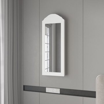 ML-DESIGN Schmuckschrank Wandschrank Spiegelschrank Standschrank Wandspiegel Weiß hängend mit Spiegel und zahlreichen Fächern 35x95x9cm Wandmontage