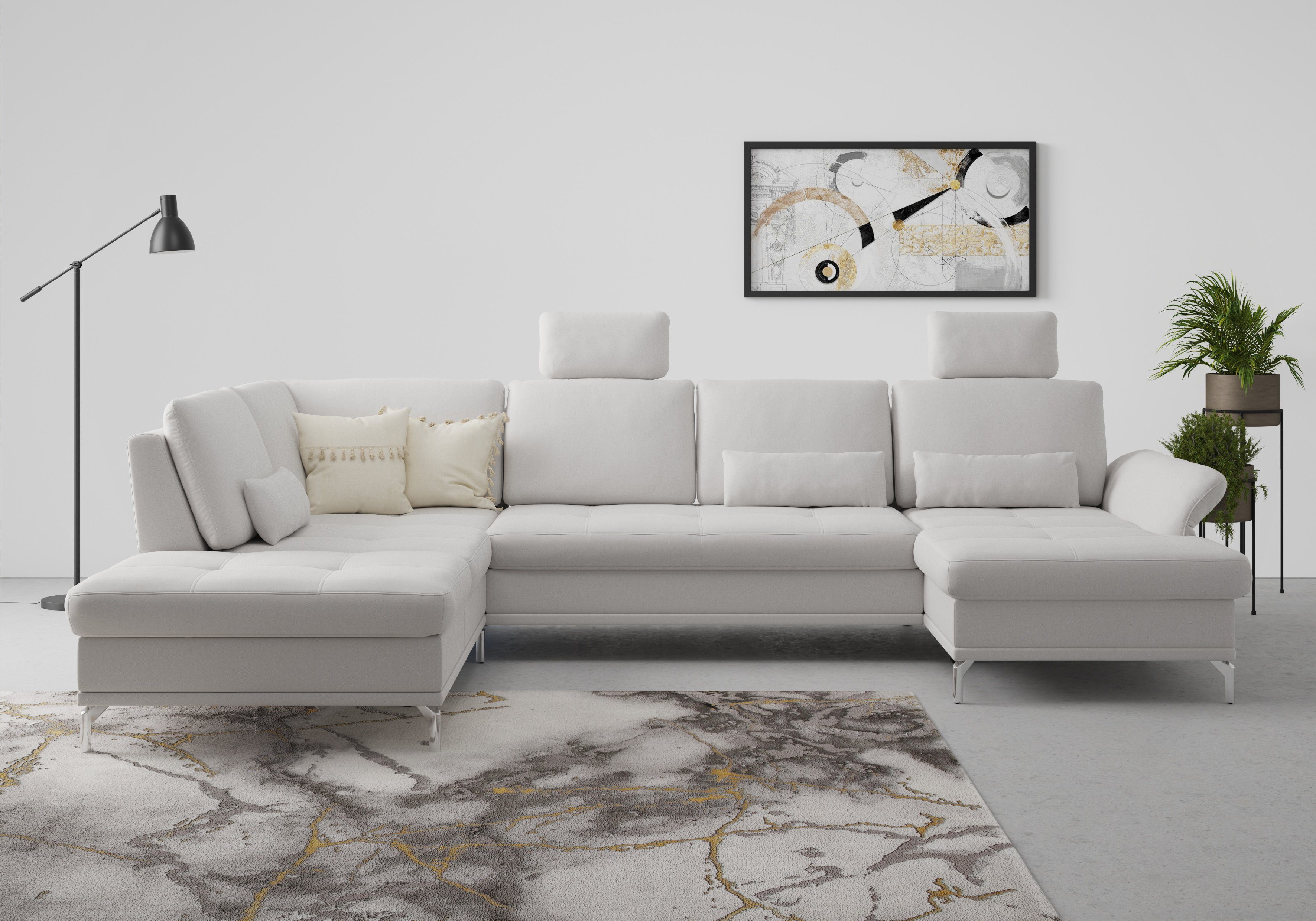 INOSIGN Wohnlandschaft "Palm Beach U-Form" Federkern, mit Sitztiefenverstel günstig online kaufen