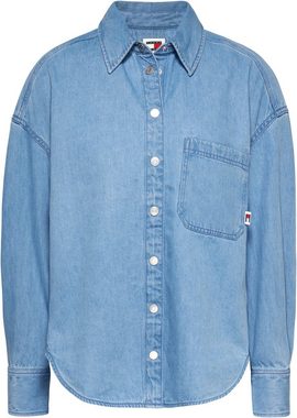 Tommy Jeans Blusentop TJW DENIM OVERSHIRT EXT mit Tommy Jeans Flagge