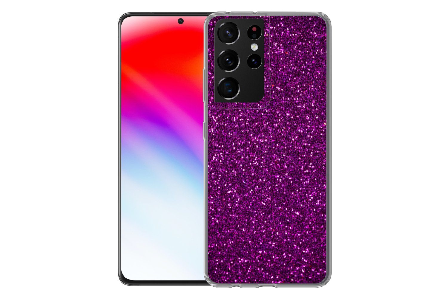 MuchoWow Handyhülle für Samsung Galaxy S21 Ultra Lila - Rosa - Muster - Abstrakt, Phone Case, Silikon, Schutzhülle Dünn