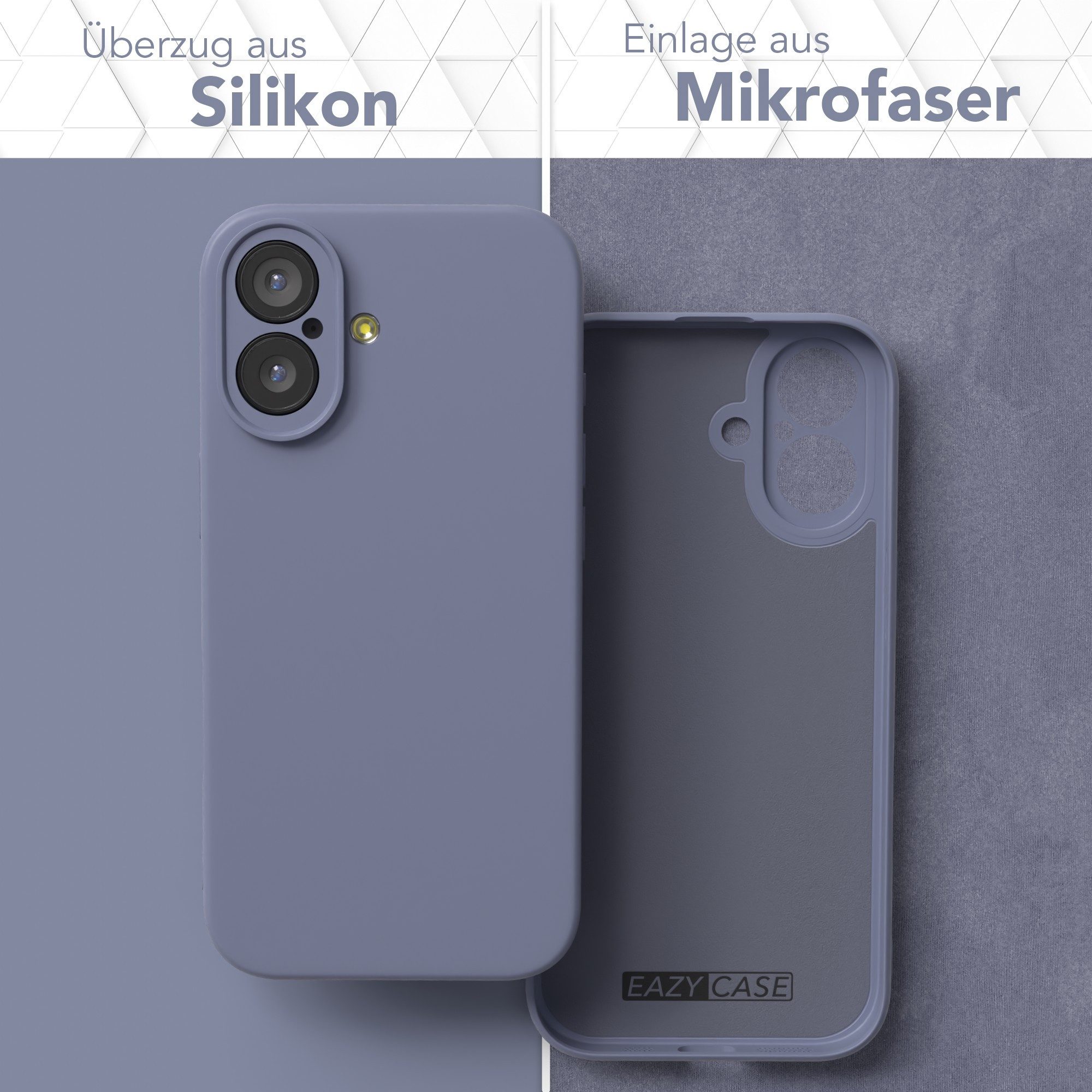 EAZY CASE Handyhülle für Apple iPhone 17 Hülle Silikon 6,3 Zoll, Silikon Schutzhülle mit Kameraschutz Matt Back Cover Soft Eis Blau