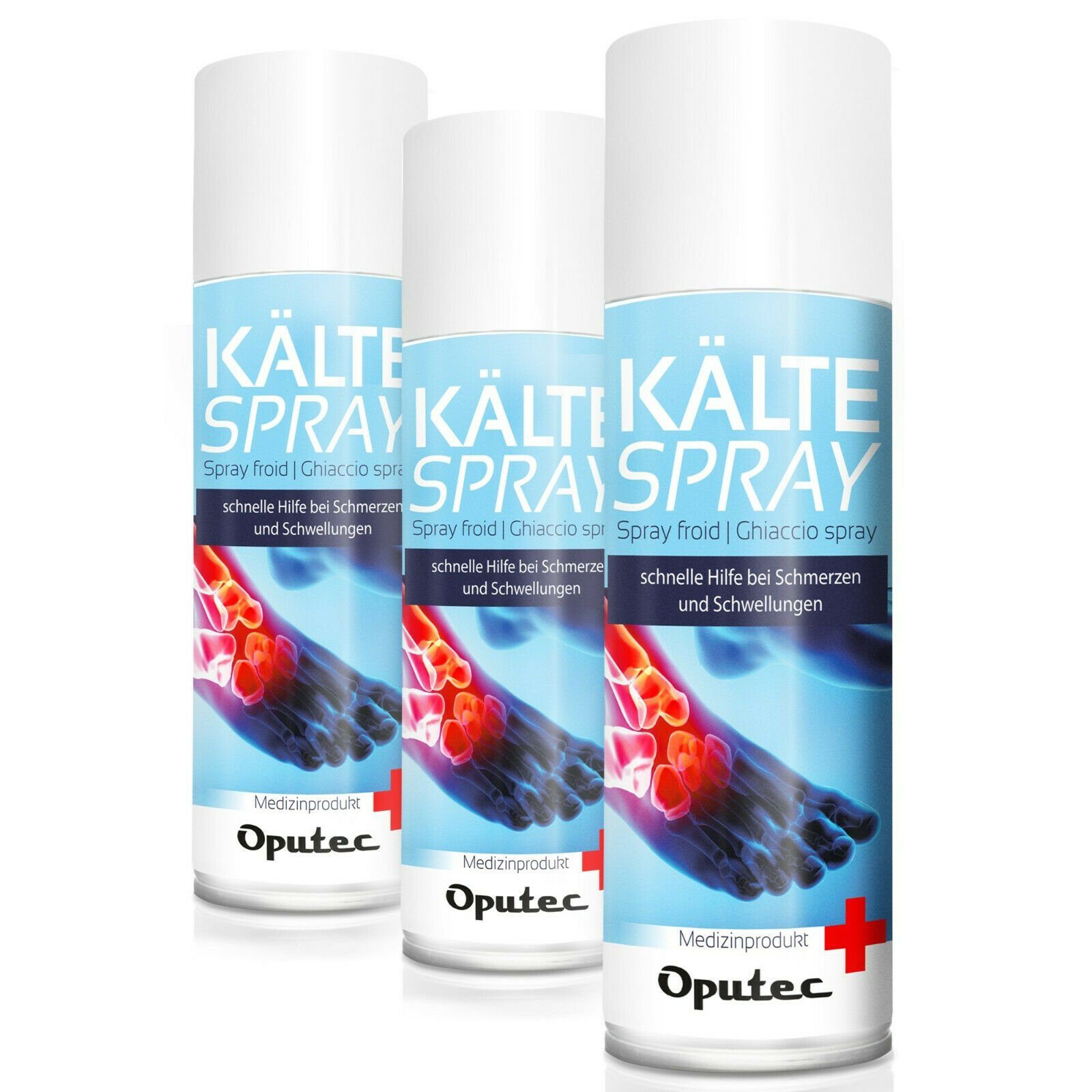 Oputec Erste-Hilfe-Set 3 x 400ml Oputec Kältespray Klassisch - Erste-Hilfe Kühlspray Eisspray, (Spar-Set)
