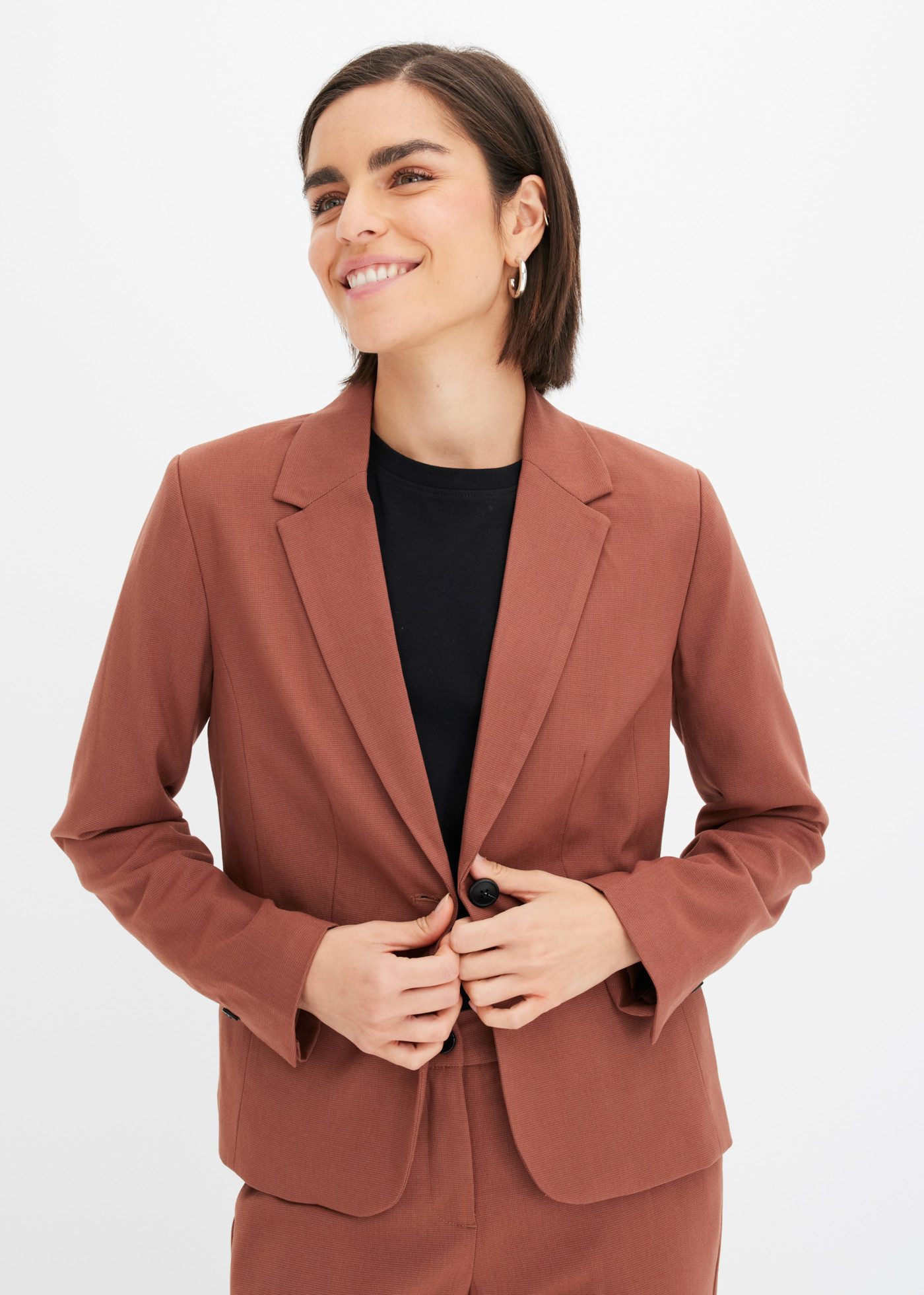 bonprix Jackenblazer festlicher Stil, schmale Passform, mit Paspeltaschen