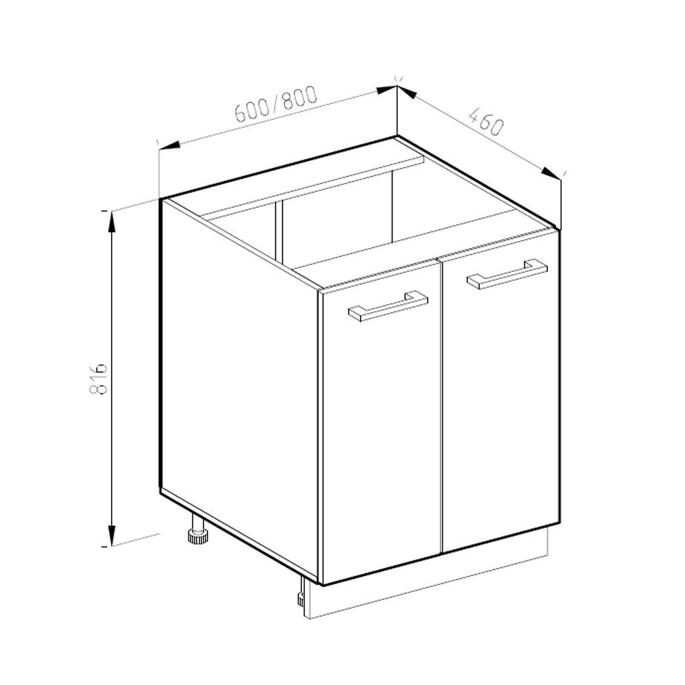 Vicco Unterschrank R-Line, Anthrazit Hochglanz/Goldkraft Eiche, günstig online kaufen