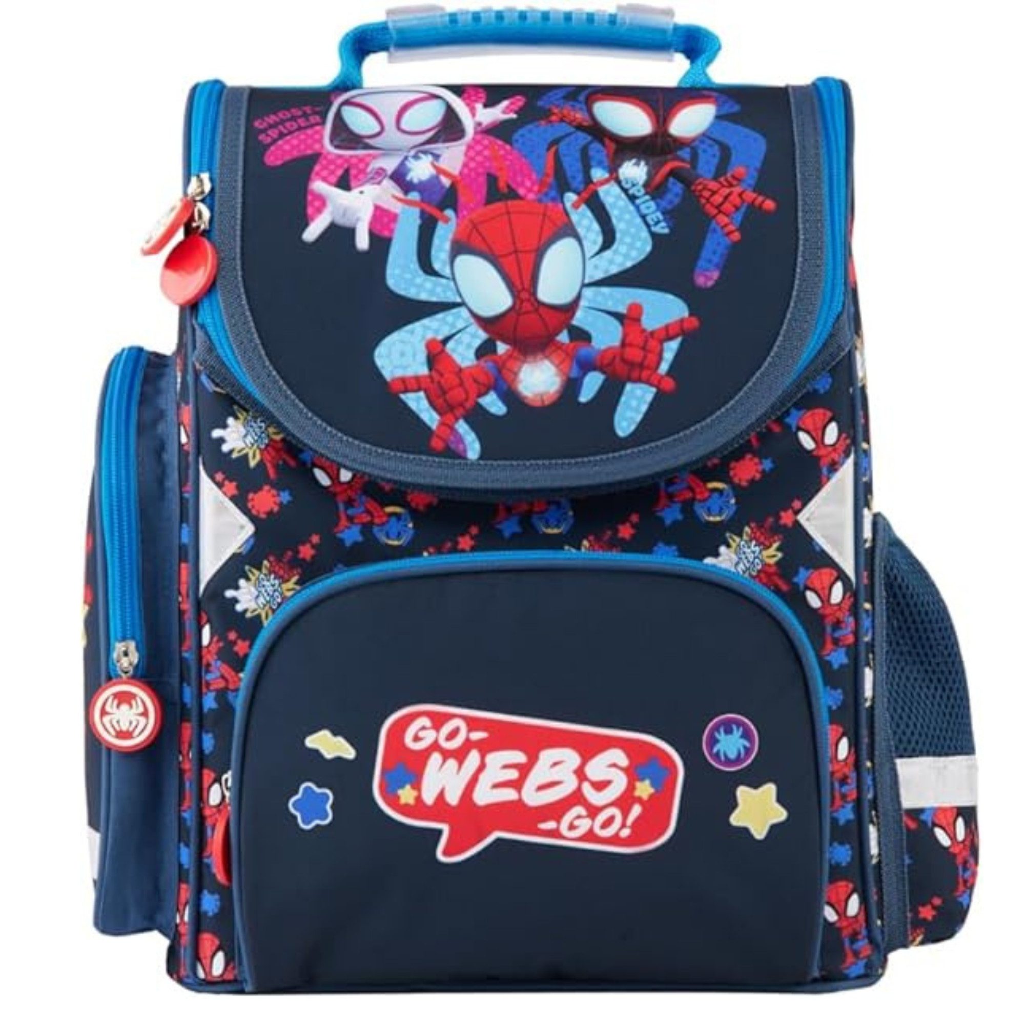 GOLDKIDS Schulranzen für Jungen und Mädchen - Schul-Rucksack (für Kinder mit Federmäppchen, 1-tlg., - Schuhbeutel und Hausaufgabenheft), - Spiderman Motiv - 1-3 Klasse
