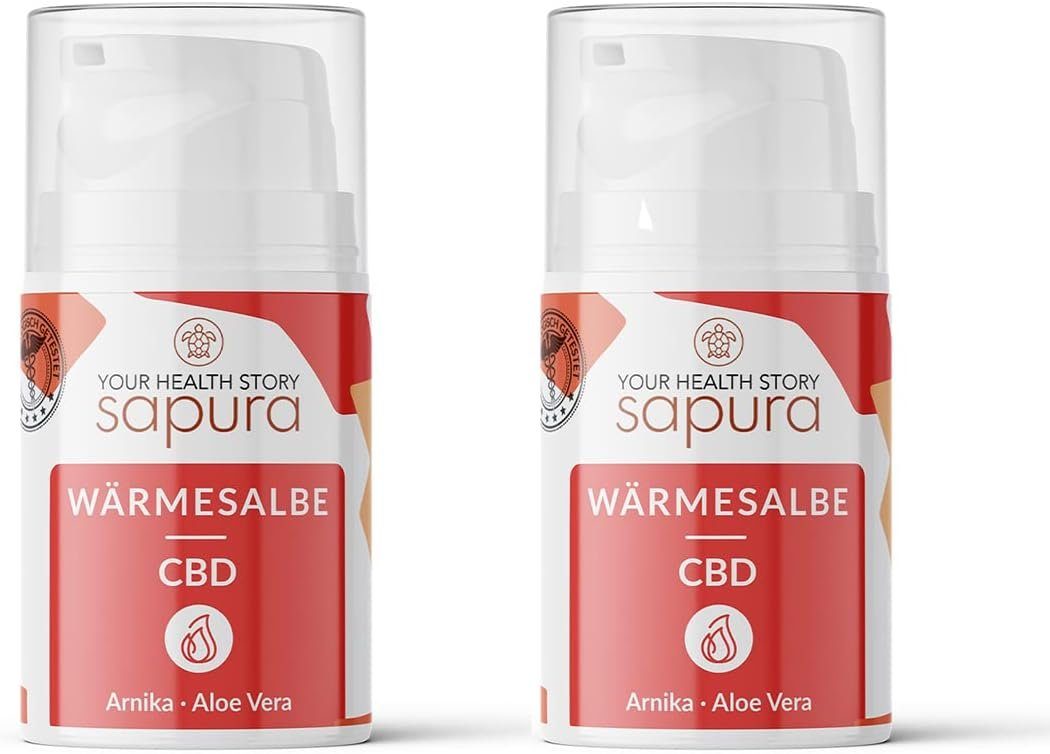 SAPURA Health Hautcreme CBD Wärmesalbe Schmerzsalbe extra stark, Arnika, Teufelskralle, 2-tlg., Extra stark, CBD