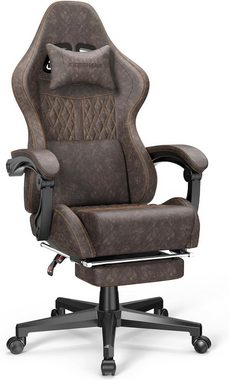 Ferghana Gaming Chair, Ergonomisch,Racing Gamer Sessel mit Fußstütze,Verstellbare Lendenkisse