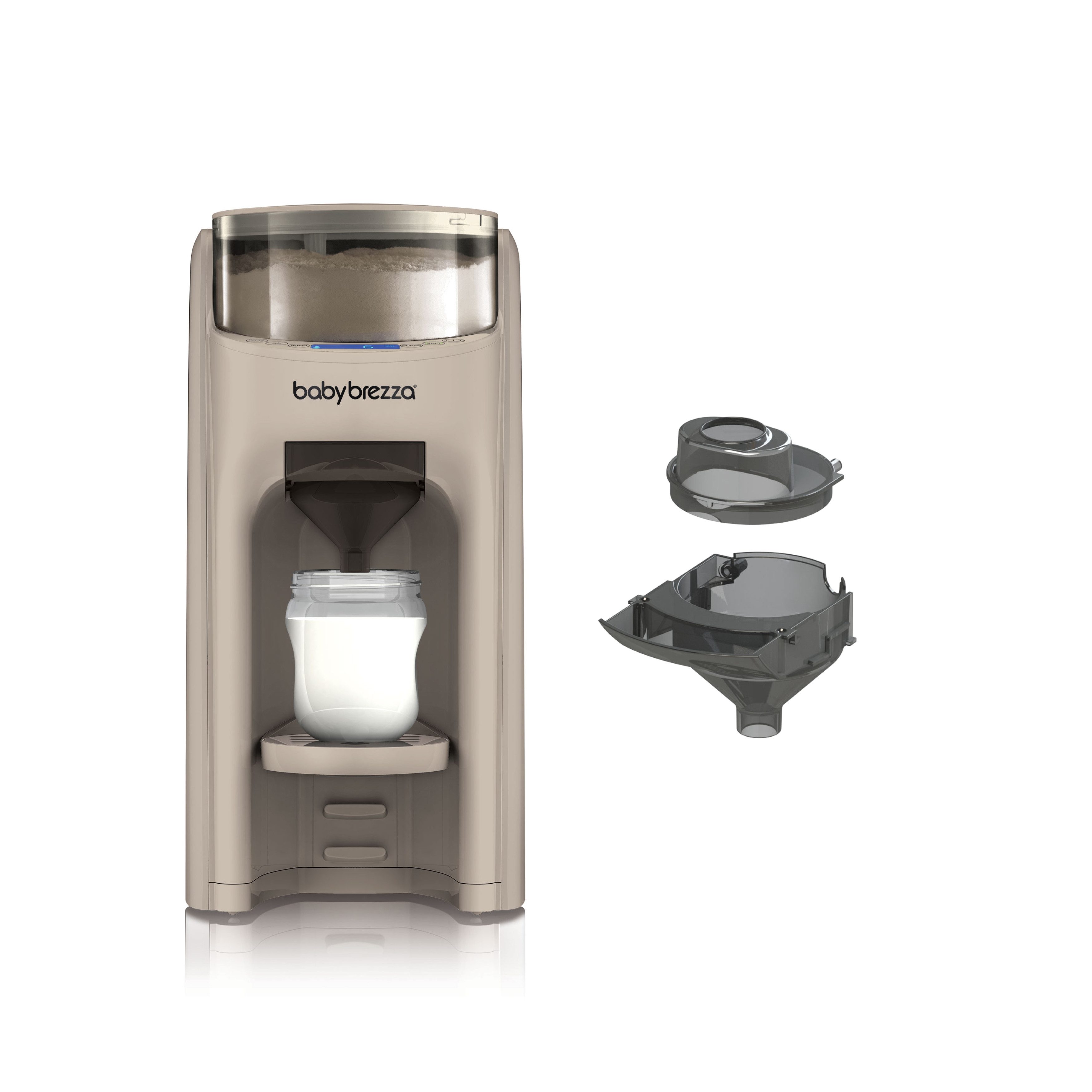 Baby Brezza Babyflaschenwärmer Automatischer Flaschenzubereiter mit 2 Milchpulvertrichtern, mischt Wasser und Milchpulver klumpenfrei per Knopfdruck