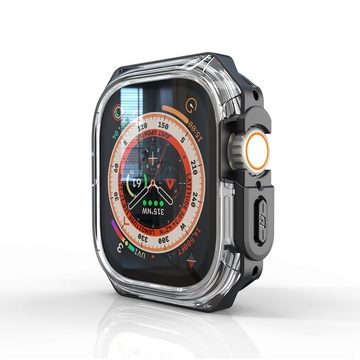 Wigento Smartwatch-Hülle Für Apple Watch Ultra 1 + 2 49mm Uhr Gehäuse Schutz Case Hülle Schwarz