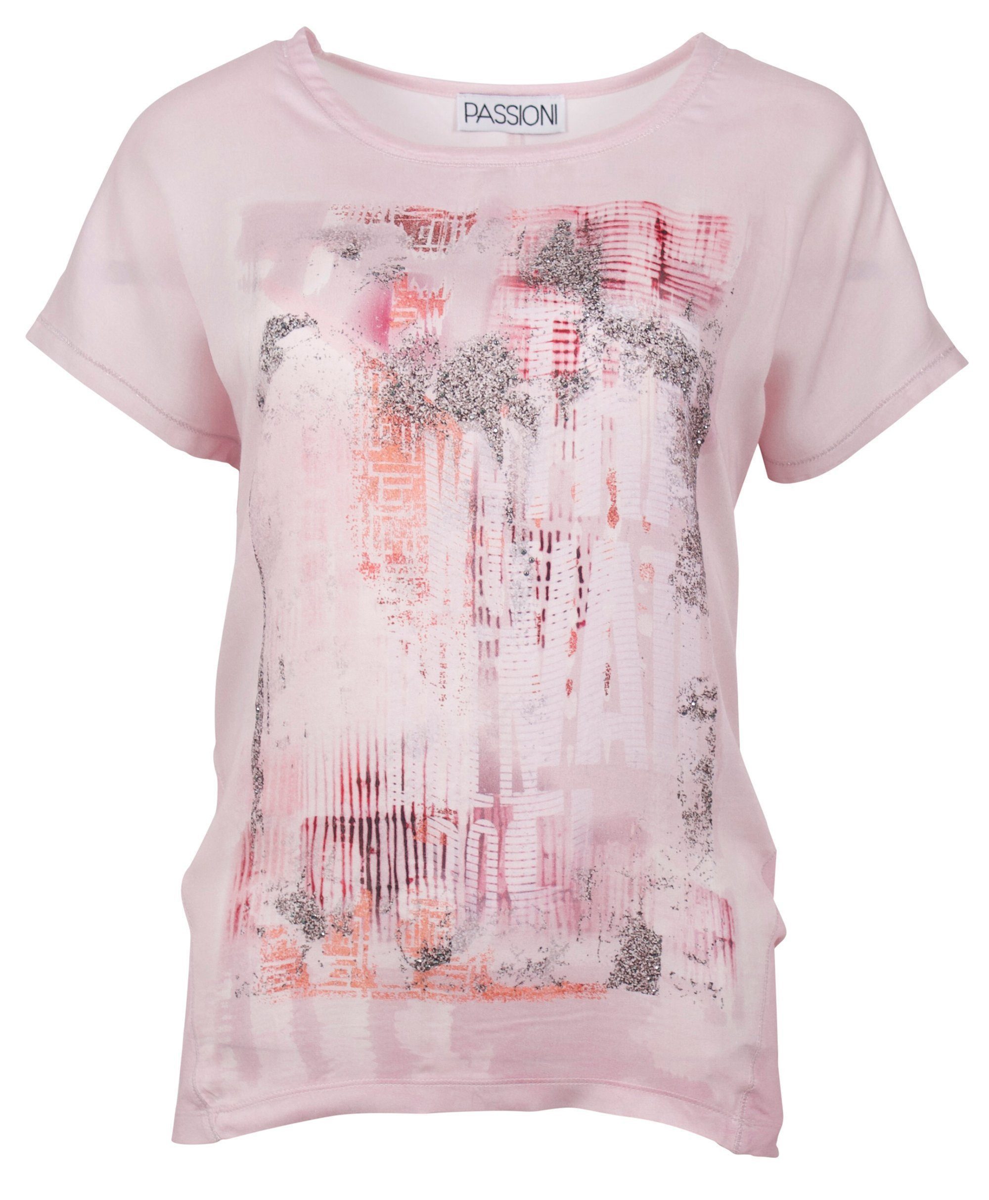Passioni Print-Shirt in rosa mit abstraktem günstig online kaufen