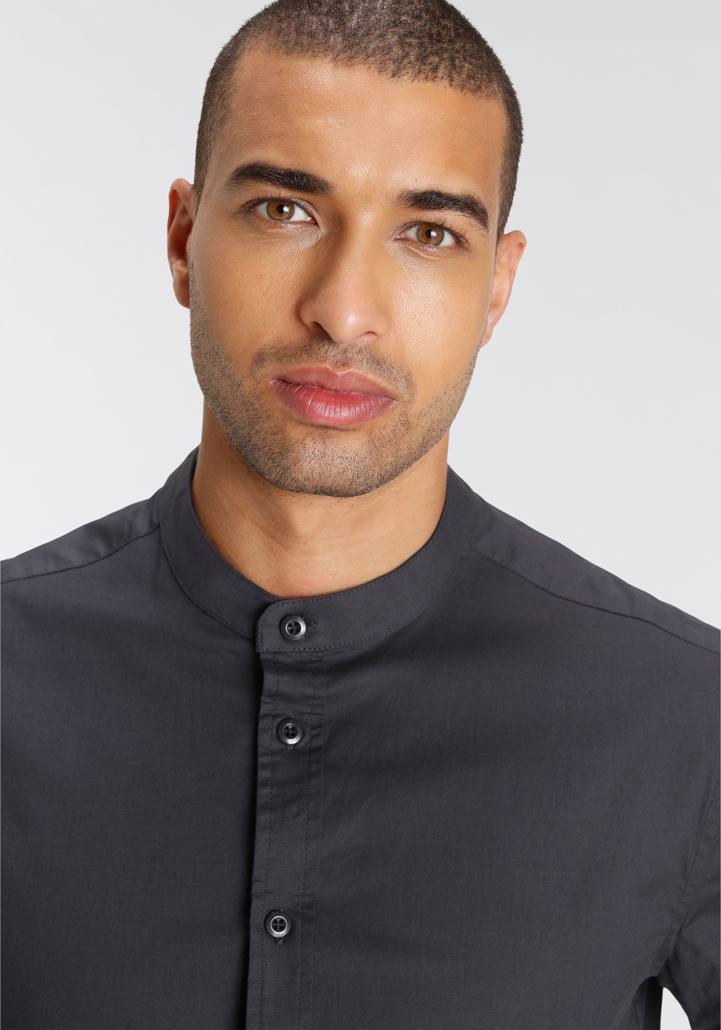 Bruno Banani Langarmhemd mit Stehkragen günstig online kaufen