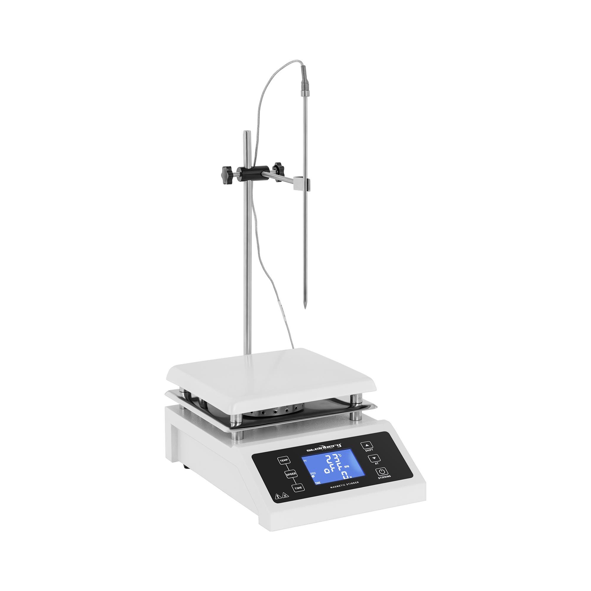 Steinberg Systems Rührquirl Magnetrührer 5 L Heizplatte Keramik 19 x 19 cm Rührgerät Labormischer, L: 30 cm