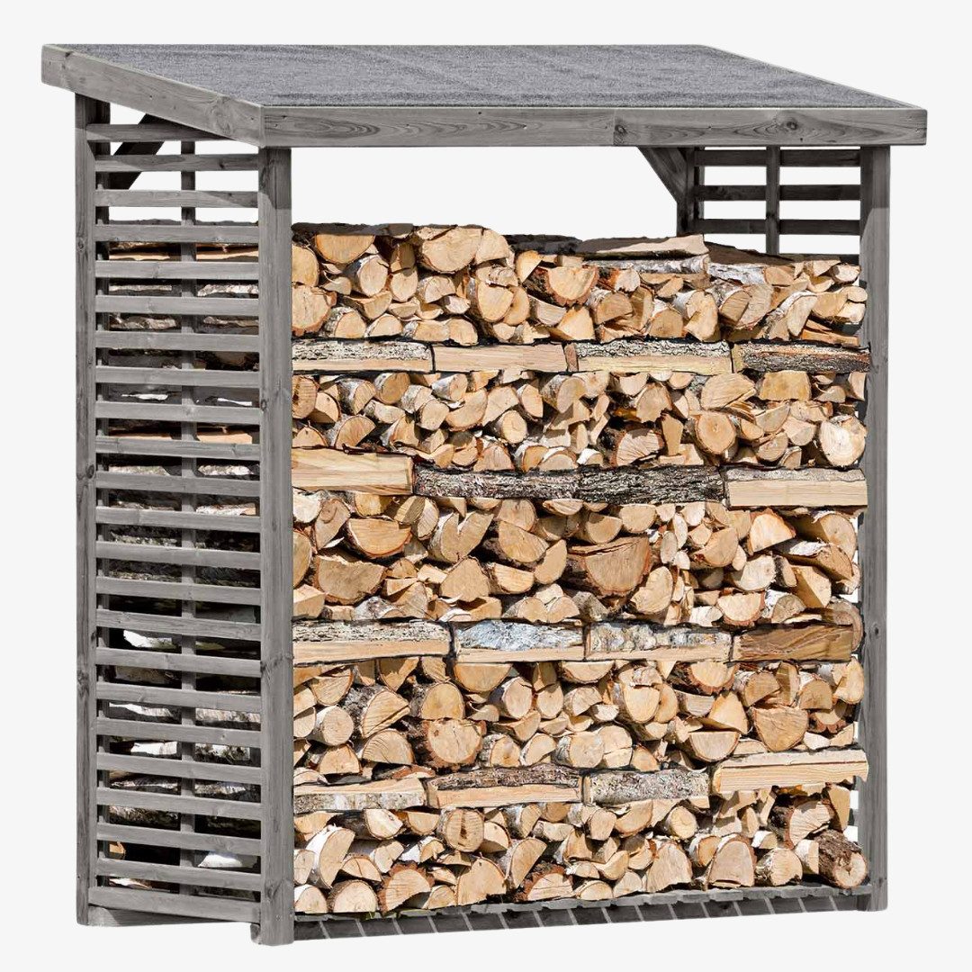 Mega-Holz Kaminholzregal "FLAMMO" L - Brennholzlager aus Kiefernholz, BxTxH:208x75x200 cm, Kesseldruckimprägniert