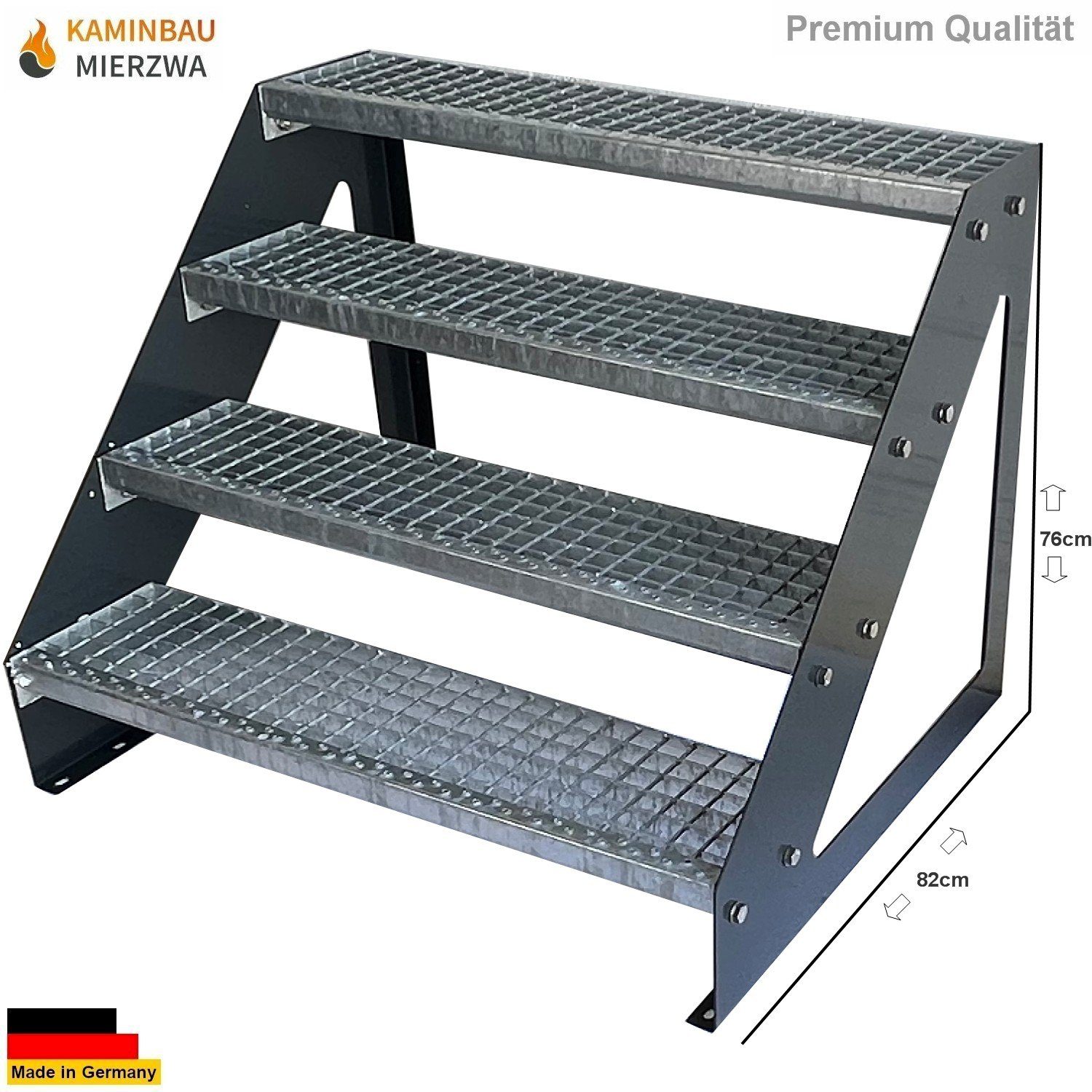 Kaminbau Mierzwa Außentreppe Premium Treppe Anthrazit günstig online kaufen
