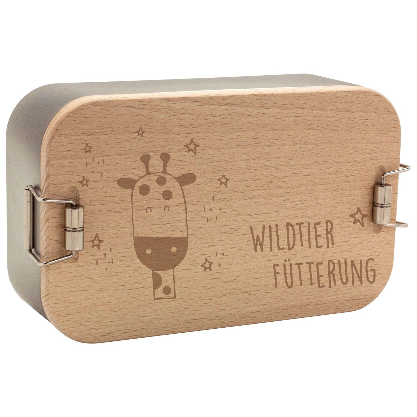 Neuetischkultur Lunchbox Lunchbox Wildtierfütterung, Holz, (1-tlg., 1 Lunchbox), Geschenkidee Partyzubehör