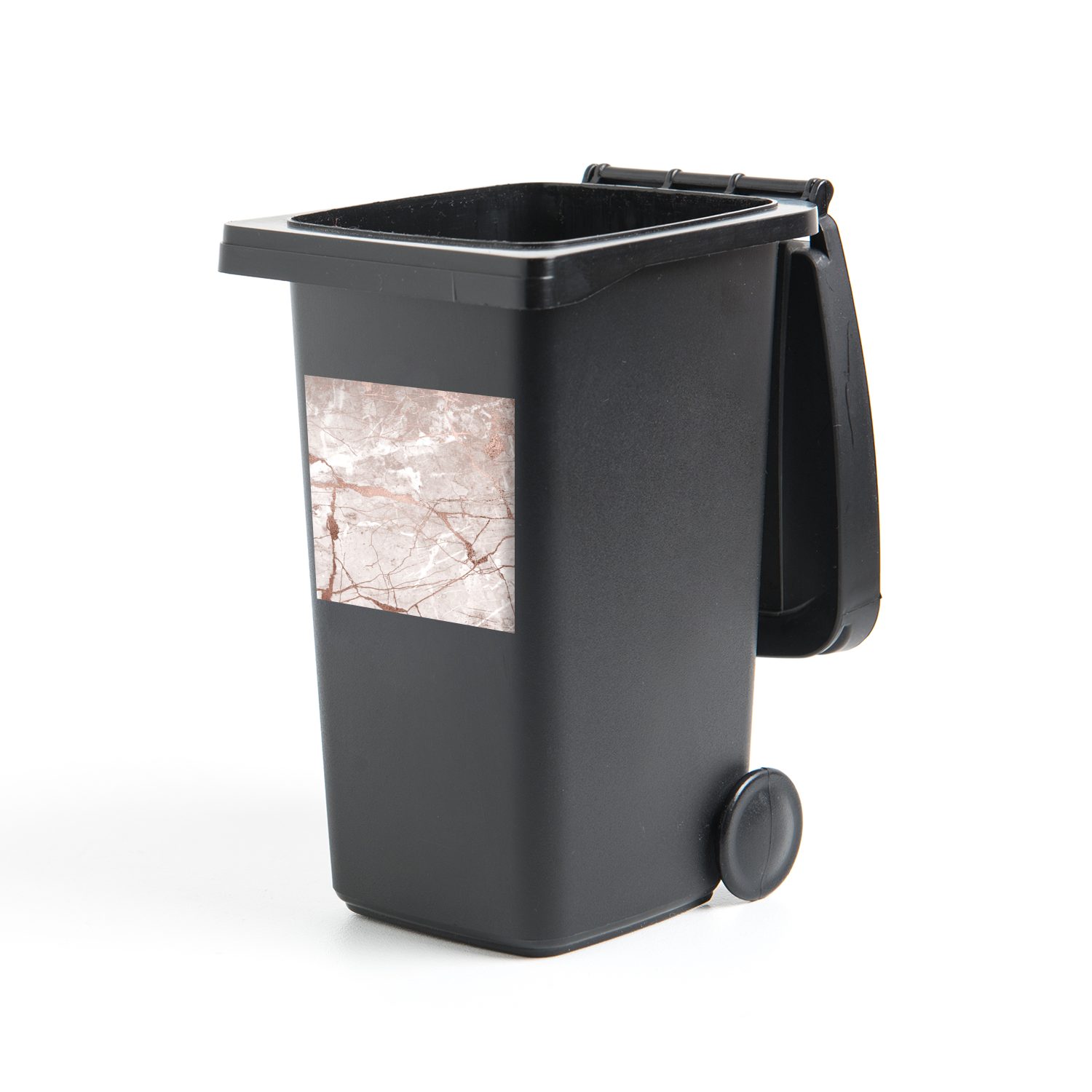 MuchoWow Wandsticker Marmor - Altrosa - Rosa (1 St), Mülleimer-aufkleber, Mülltonne, Sticker, Container, Abfalbehälter