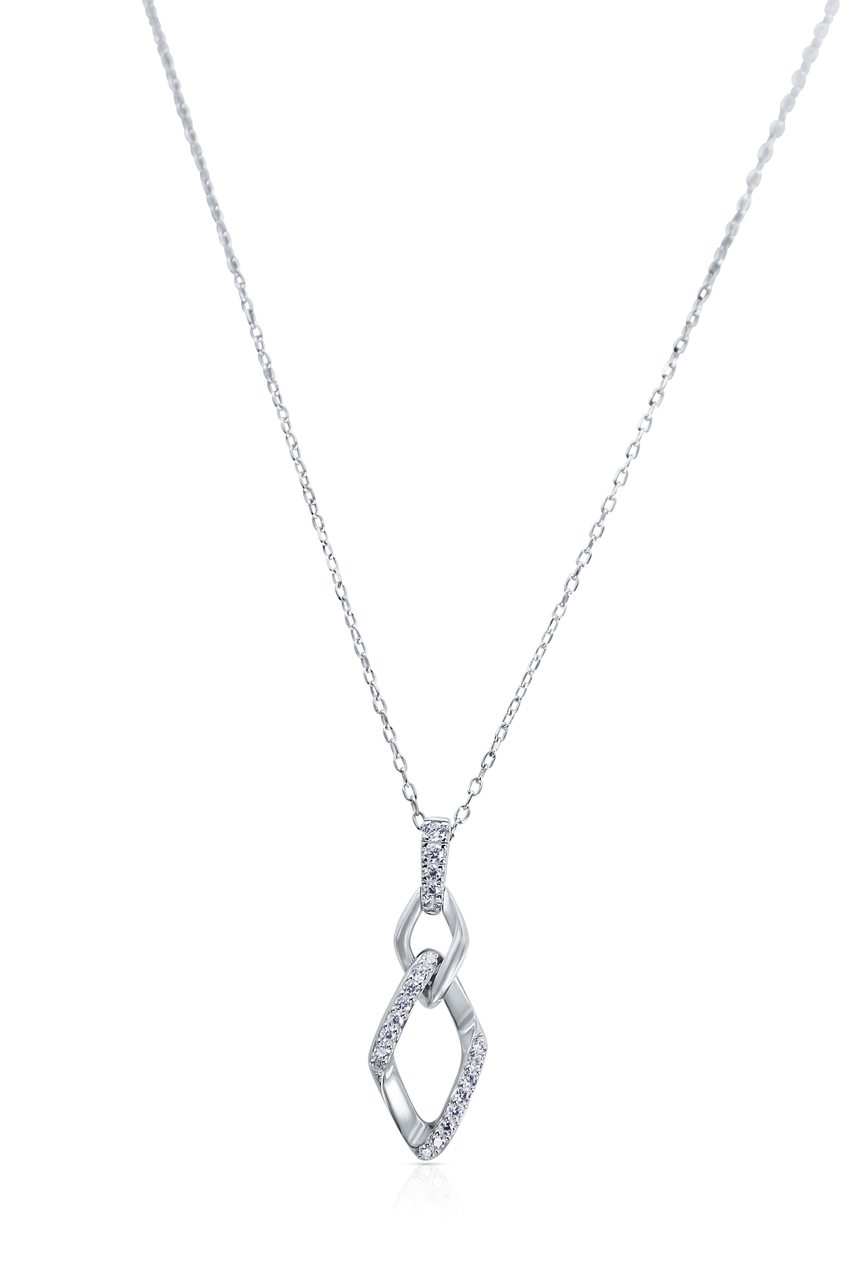 Eye Candy Collier ECJ-NL0294, 925er Sterling-Silber mit einem Anhänger und Zirkonia