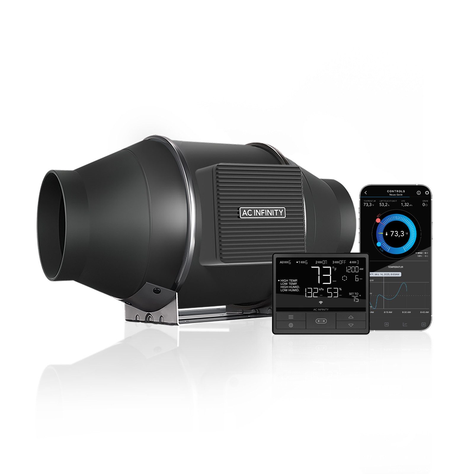 AC INFINITY Radialventilator AC Infinity CLOUDLINE PRO T-Serie Inline-Lüftersystem, CLOUDLINE PRO T4, Inline-Rohrventilator, 100 mm, Smart Controller
