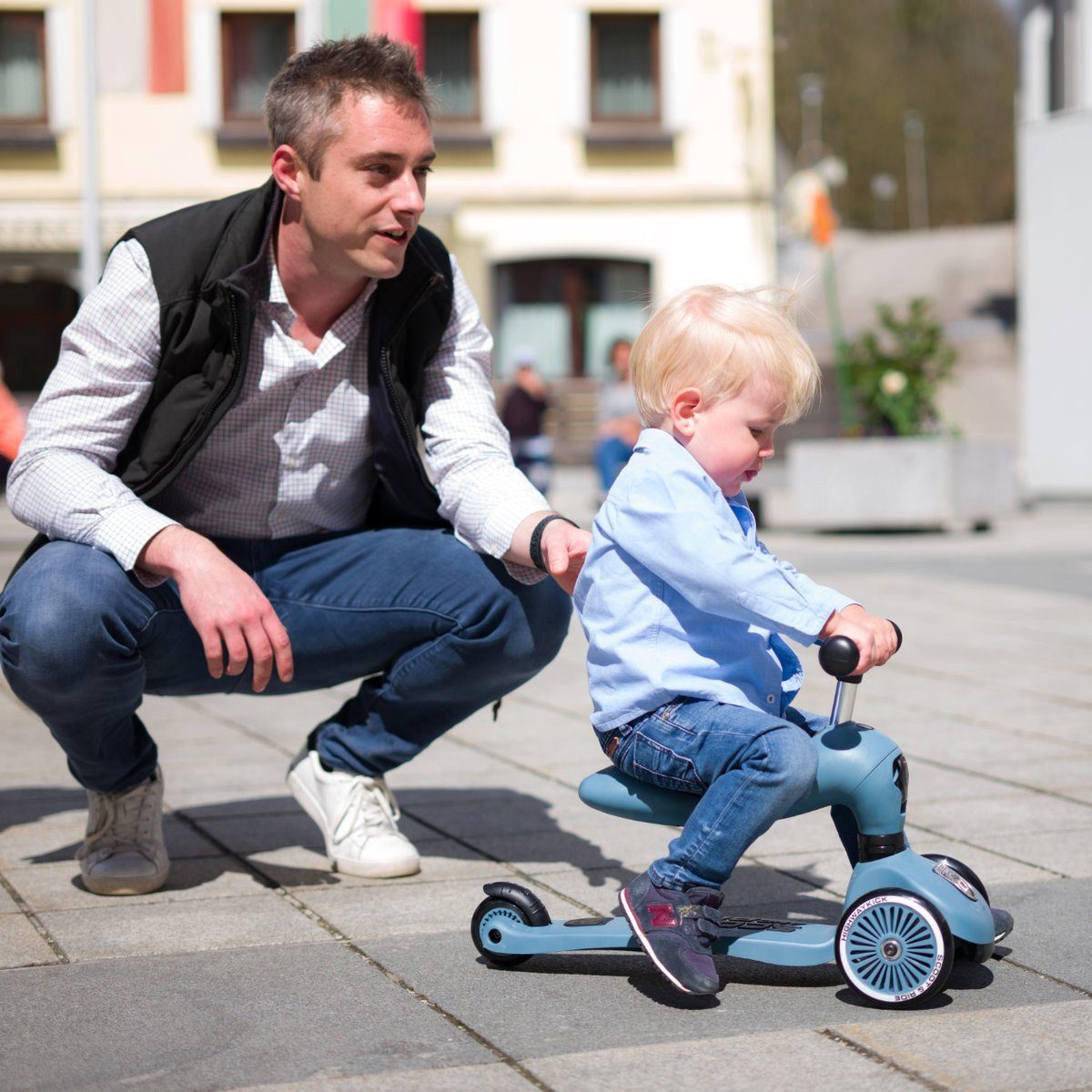 Kickboard Scoot und Ride Kinderfahrzeug und Blueberry Lauflernhilfe in 1 einem Lauflernhilfe Kickboard, and Lauflernhilfe - Highwaykick