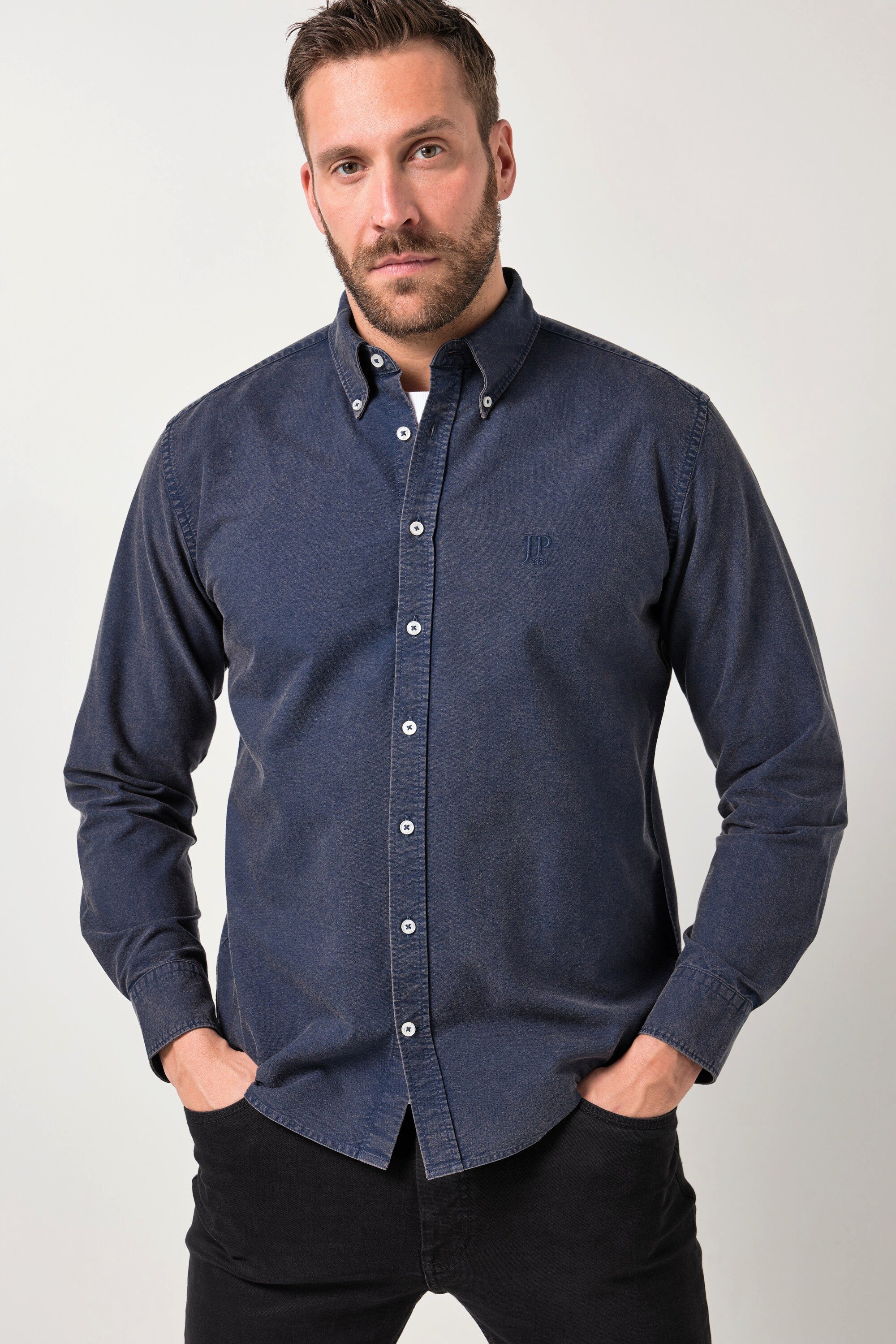 JP1880 Businesshemd Oxford-Hemd FLEXNAMIC® Langarm Buttondown-Kragen