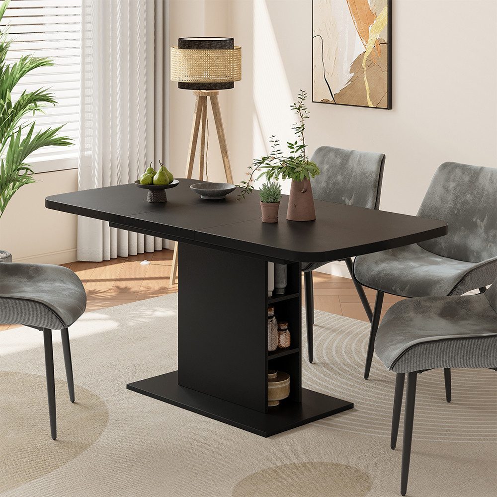 Vicco Esstisch Fenaro, Schwarz, 120 x 80 cm mit offenen Fächern (1-St) günstig online kaufen