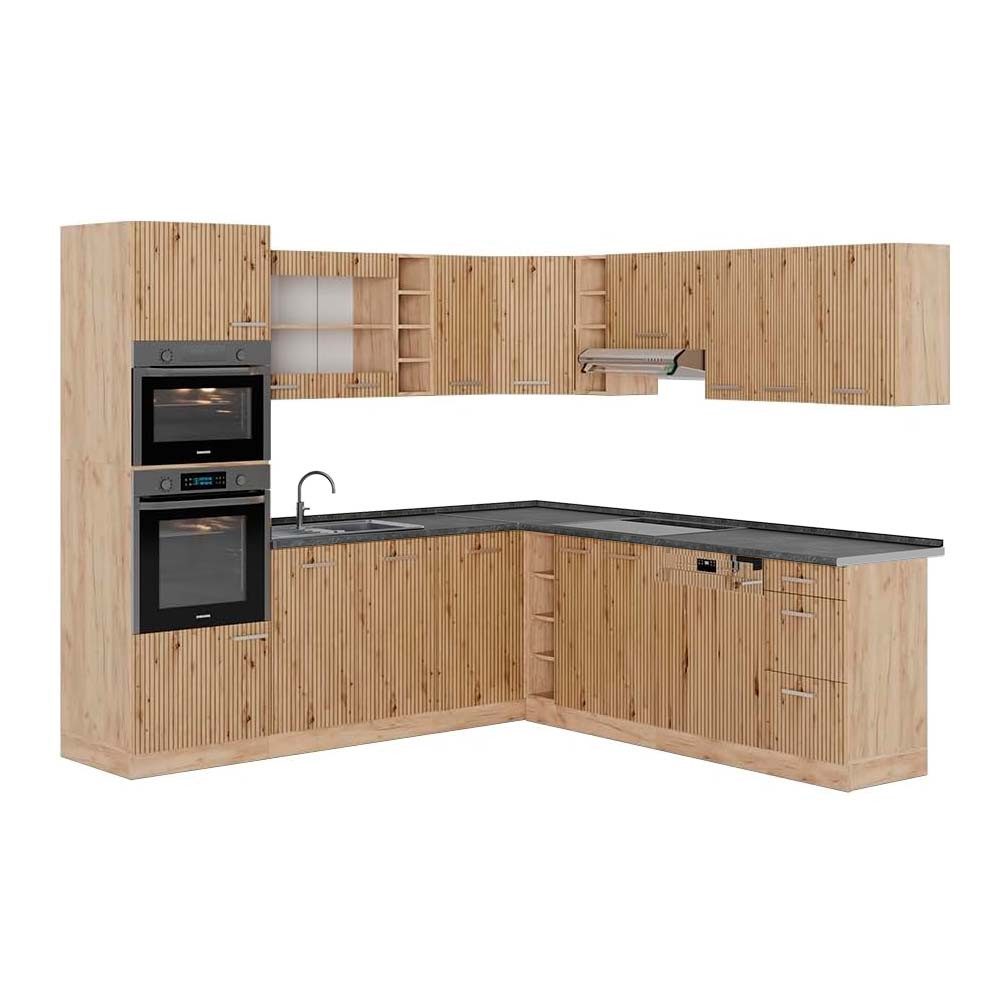 Vicco Winkelküche R-Line, Artisan-Eiche/Goldkraft Eiche, 237 günstig online kaufen