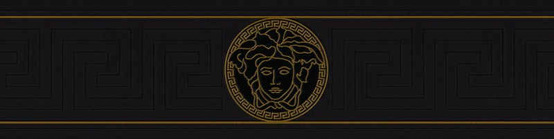 A.S. Création Vinyltapete, Versace Home Barock Bordüre Schwarz Gold 935224 Borte Luxus Designer Tapete