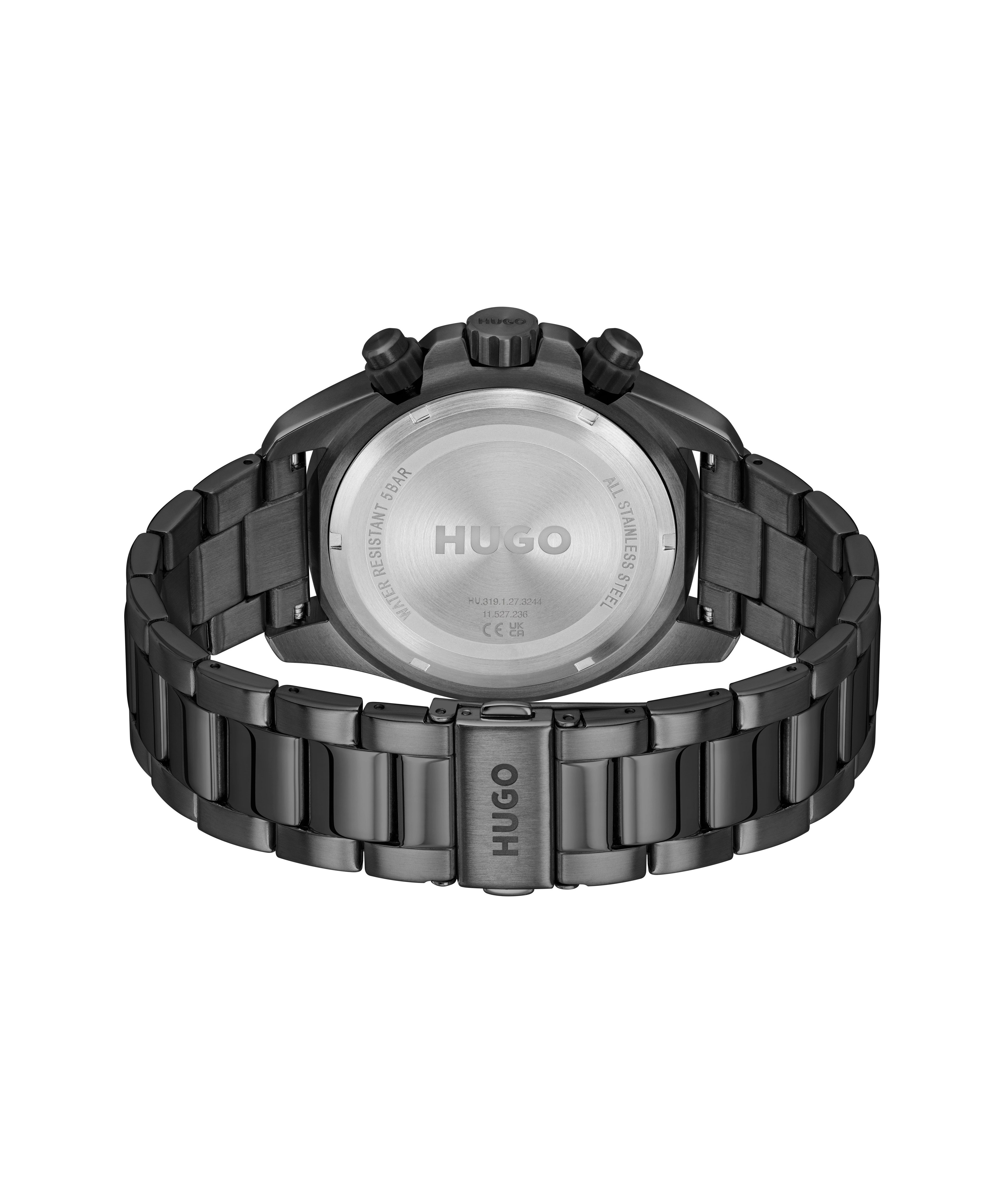 HUGO Multifunktionsuhr #DIVE 1530431, Quarzuhr, Armbanduhr, Herrenuhr, Edelstahlarmband, analog