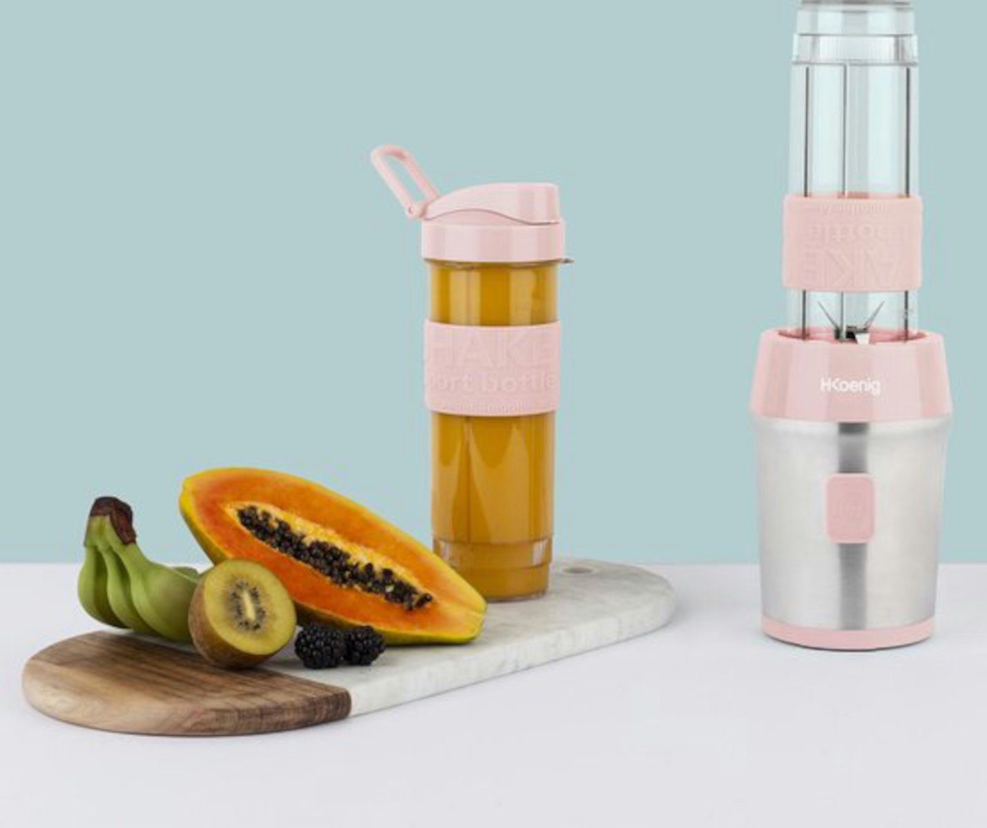 H.Koenig Smoothie-Maker SMOO12 Mini Standmixer, rosa, 300 W