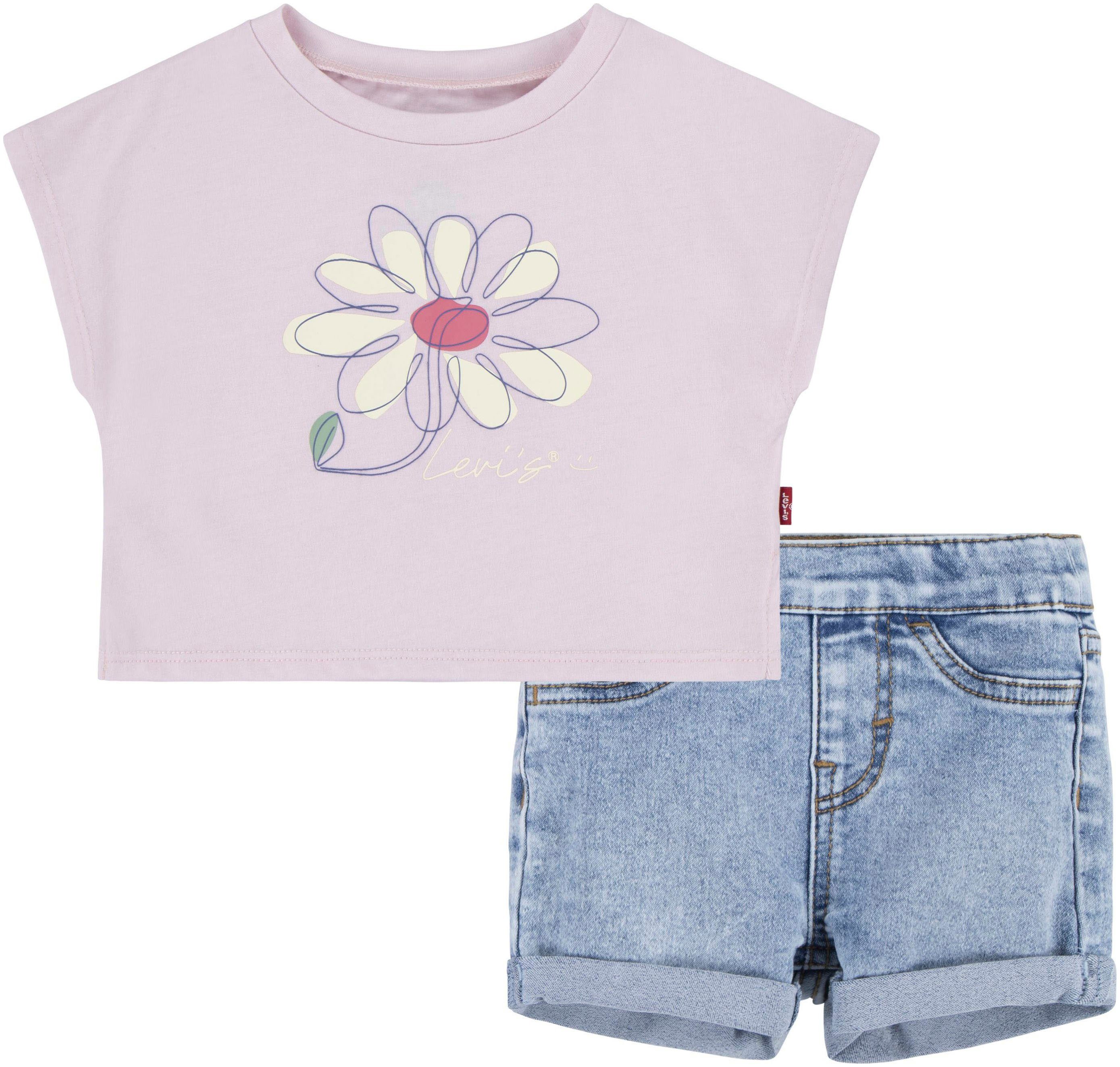 Levi's® Kids Shirt & Shorts mit Blumen-Frontprint