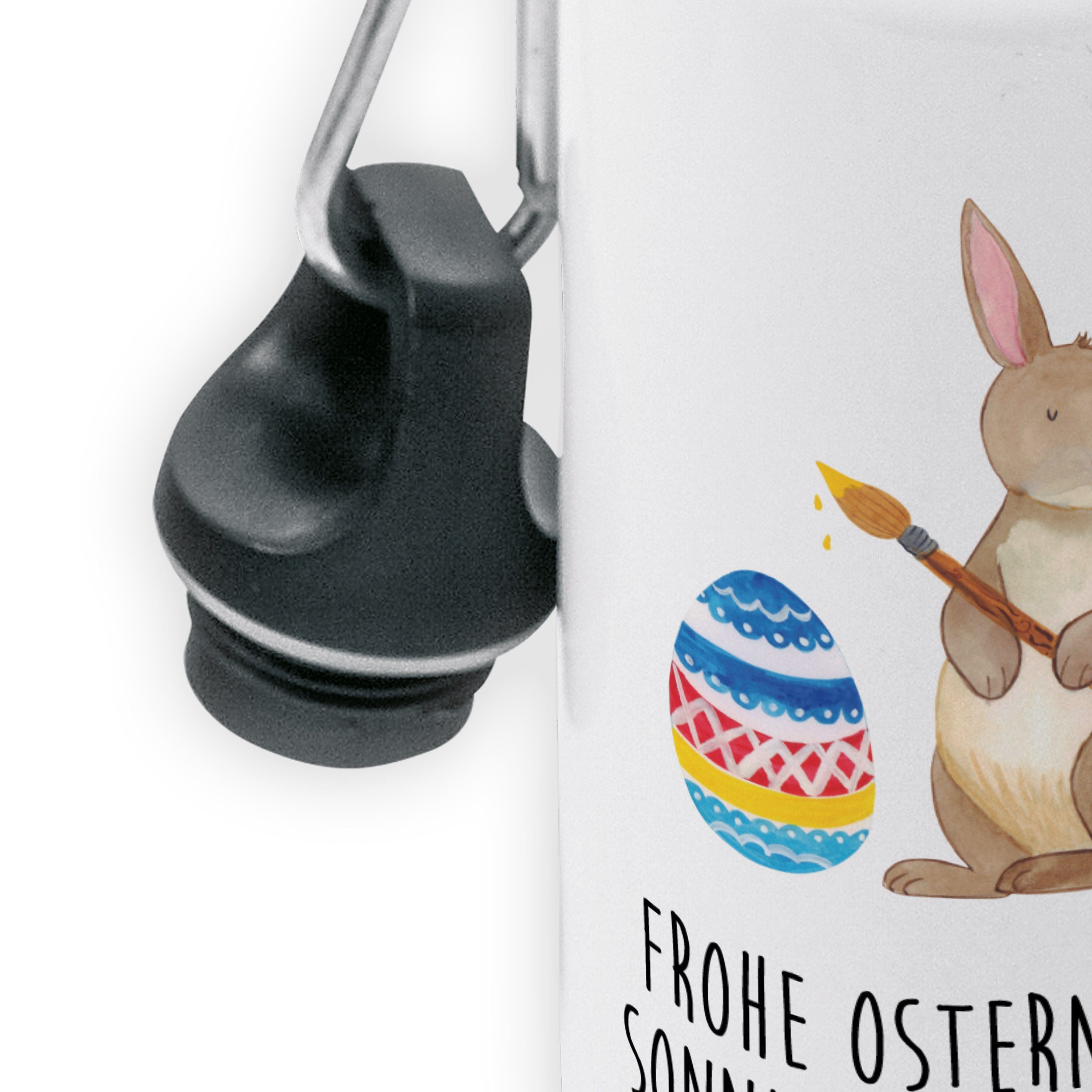 Mr. & Mrs. Hase Ostern, Geschenk, Trinkflasche Kindertrin Weiß Kaninchen, Panda Kids, - Eiermalen 