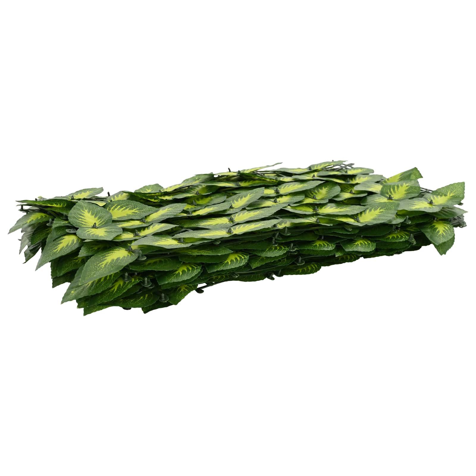 vidaXL Balkonsichtschutz Balkonsichtschutz mit Blättern Grün und Gelb 500 x 75 cm (1-St)