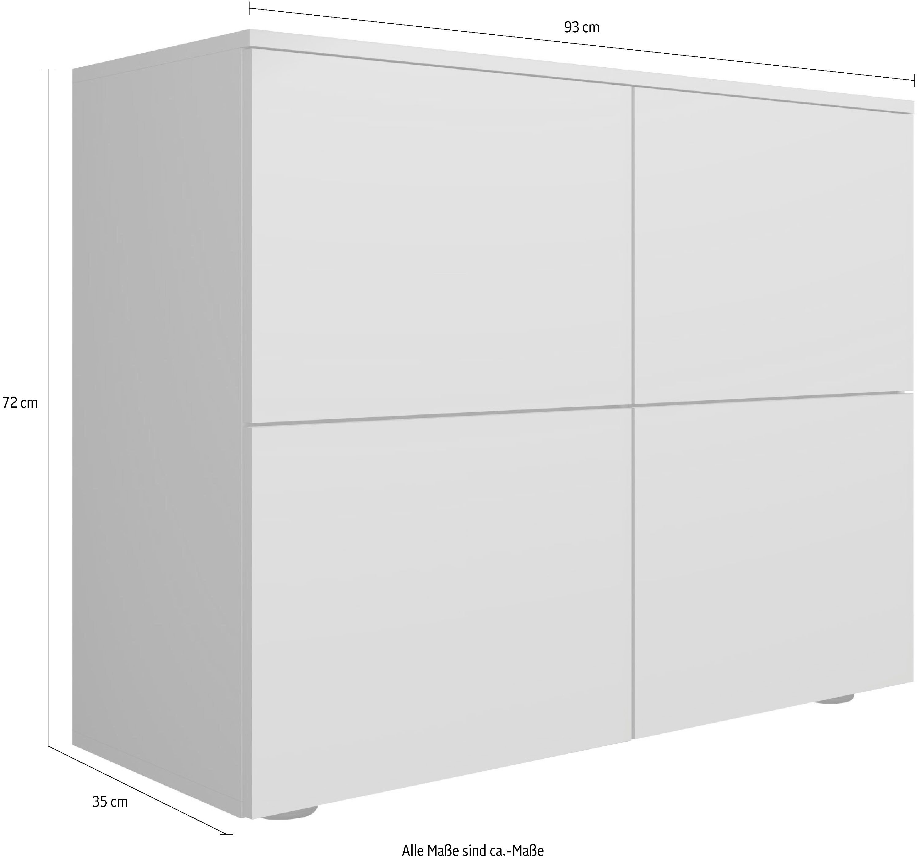 borchardt Möbel Kommode Rova, Sideboard mit 4 Türen, Breite 93 cm, 4-türig, Kommode mit viel Stauraum, salbeifarben