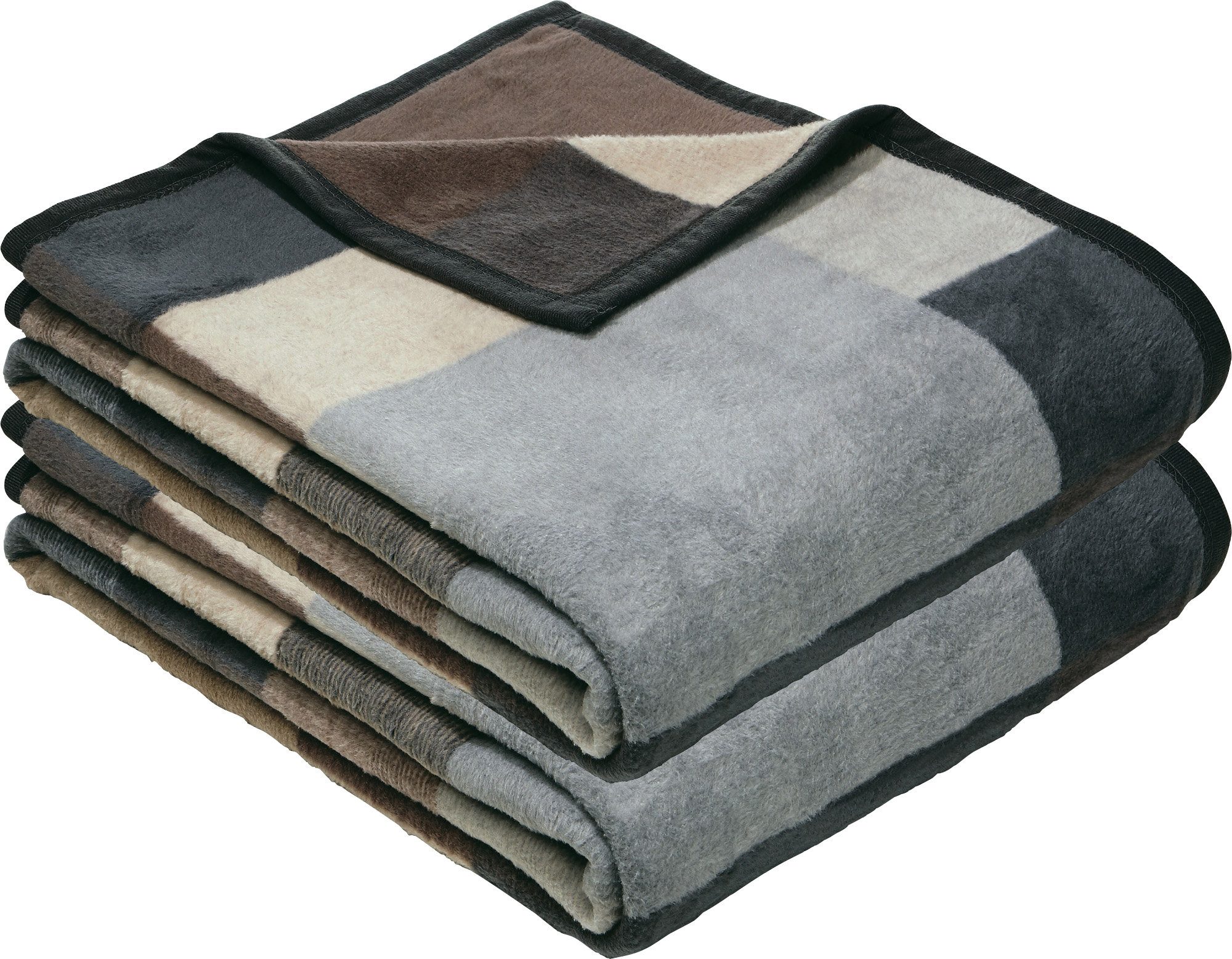 Wohndecke Wohndecke "Palermo" 2er-Pack, Erwin Müller, Baumwollmischung Karo