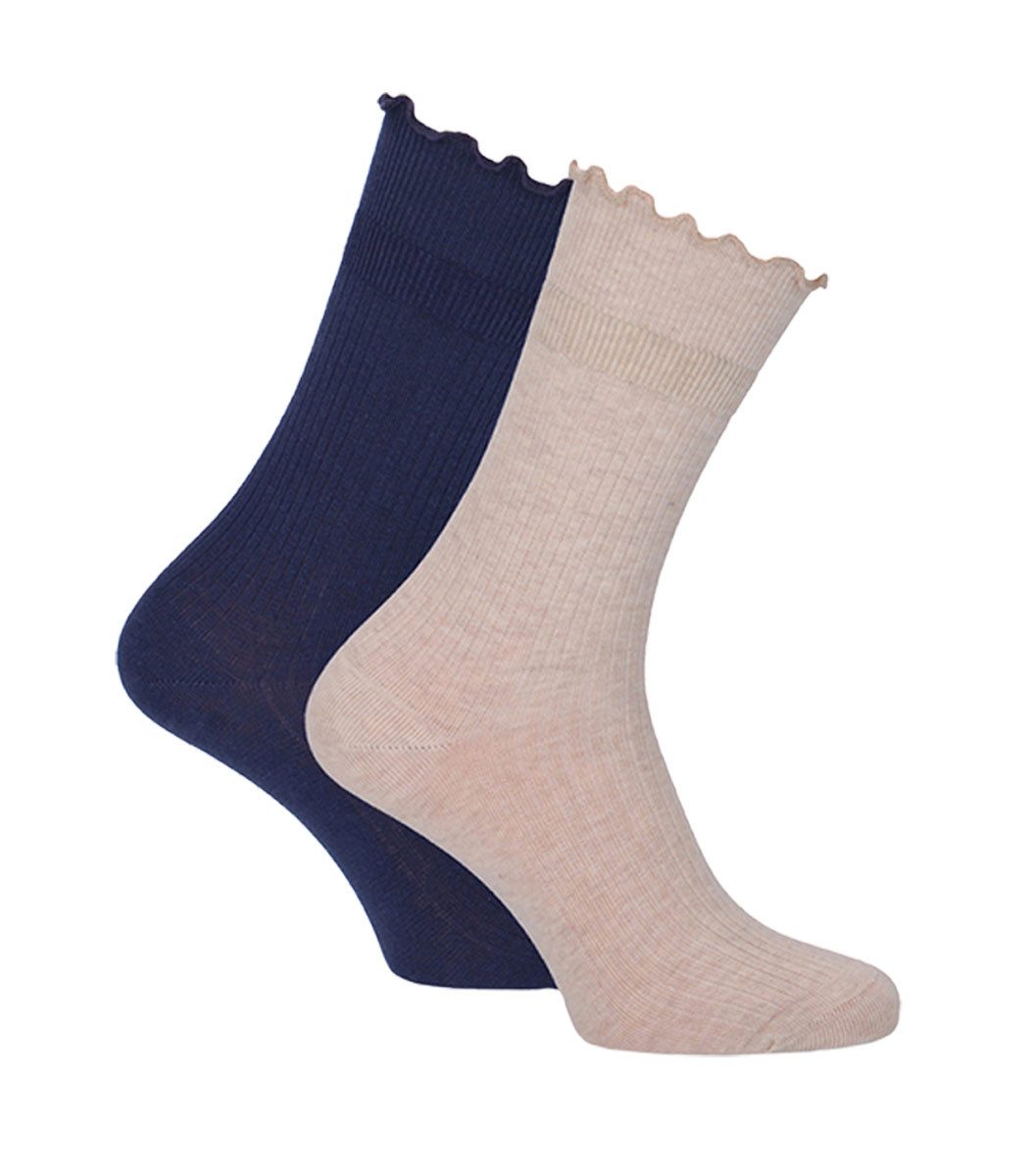 Basicsocken mit Rüschen-Abschlussbund