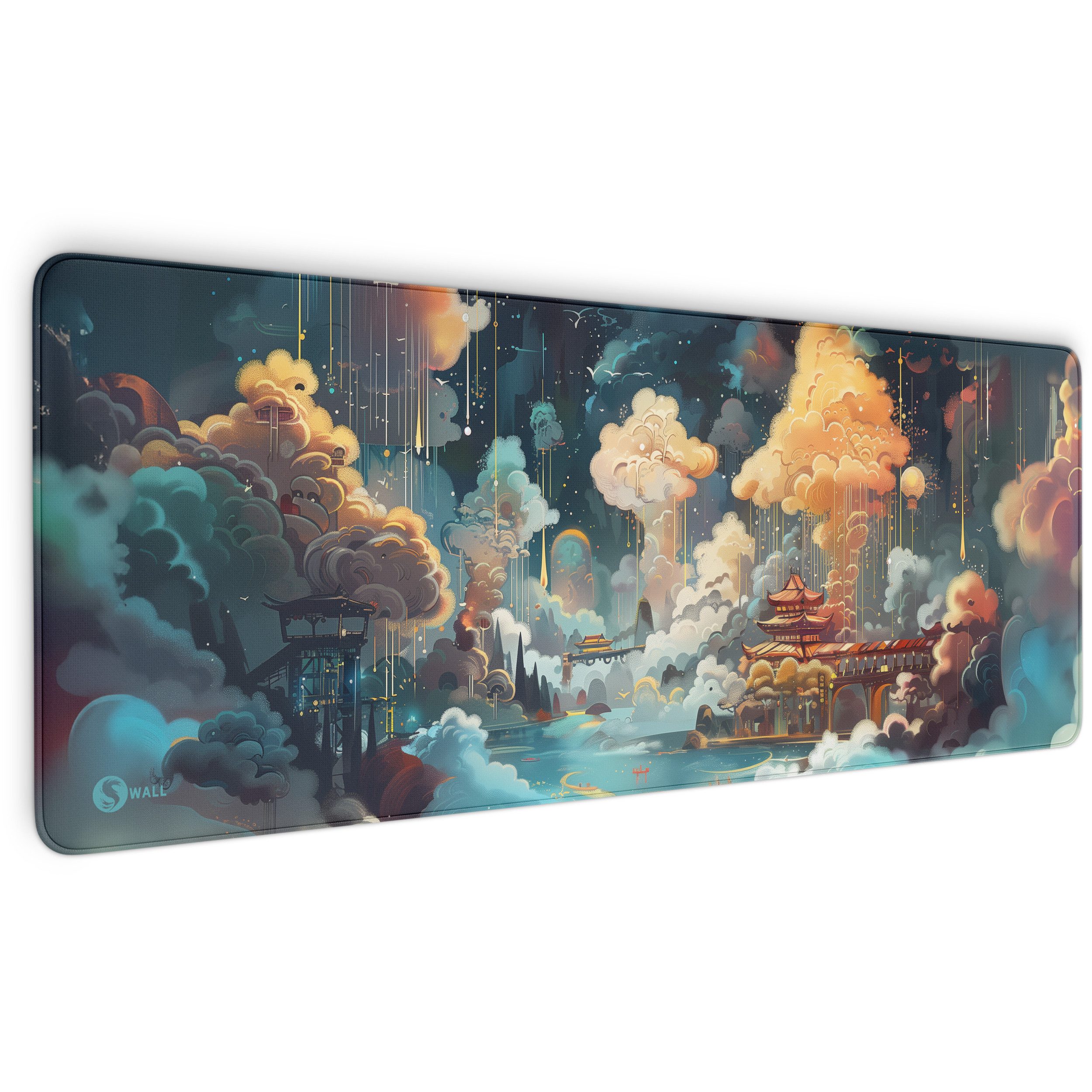 Sunnywall Gaming Mauspad Speed Mousepad XXL Premium 4 mm - Asia Dream Asiatisch (inkl. Wallpaper), 80x30, 90x40 cm, rutschfest, vernähte Ränder, Tischunterlage