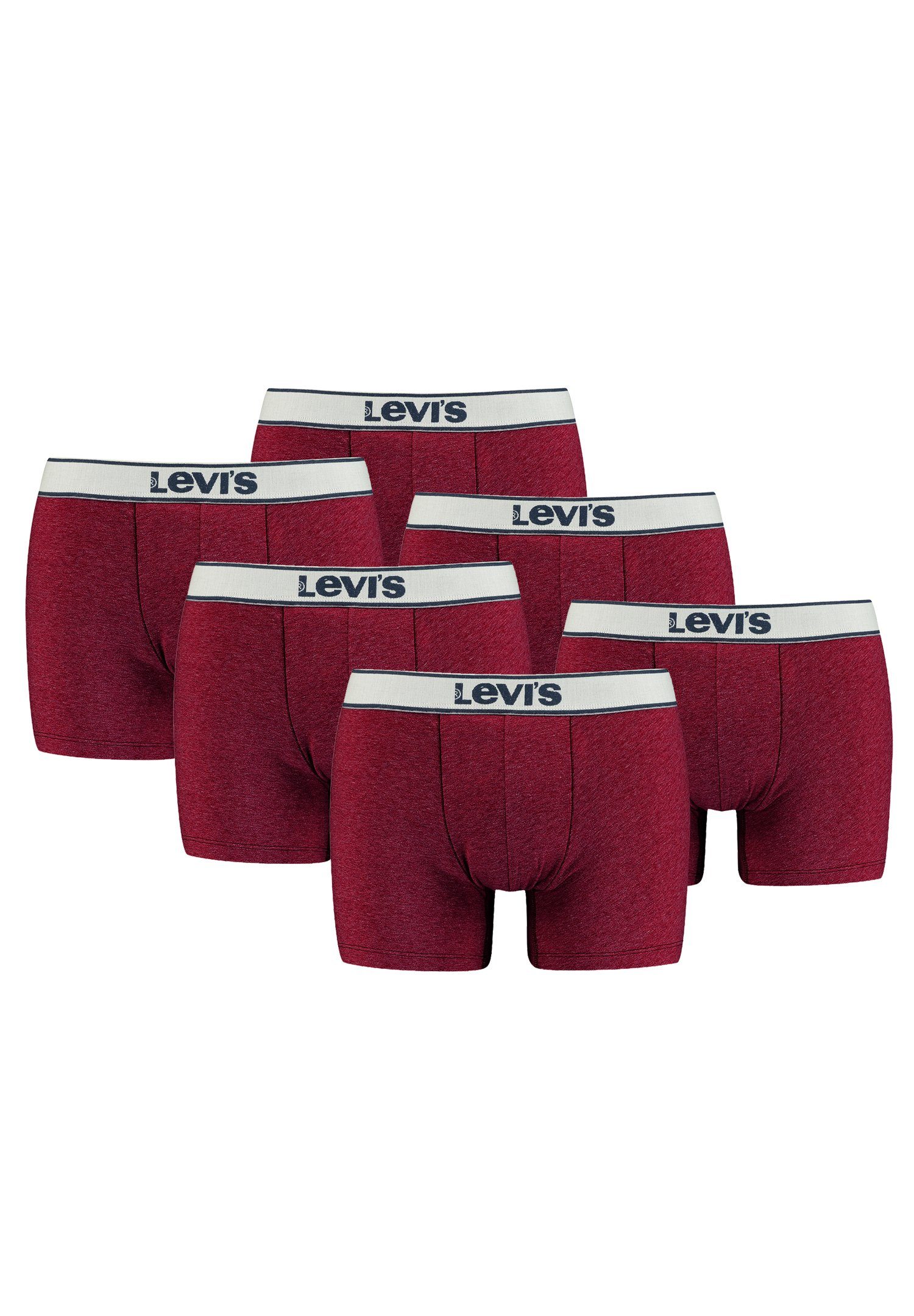 Levi's® Boxershorts LEVIS MEN VINTAGE HEATHER BOXER BRIEF 6er Pack (Set, 6-St., 6er-Pack) Red