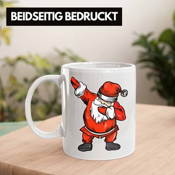 Trendation Tasse Trendation - Weihnachten Tasse Weihnachtsmann für Kinder Weihnachtstasse Lustig Geschenk Jungs Jungen Mädchen Cute Lebkuchen Grafik Becher Dab