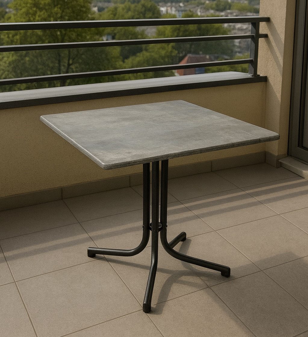 Gardissimo Gartentisch 80 x 80 cm smartline Concrete Balkontisch klappbar (Tisch, 1 Tisch), Made in Germany klappbar wetterfest