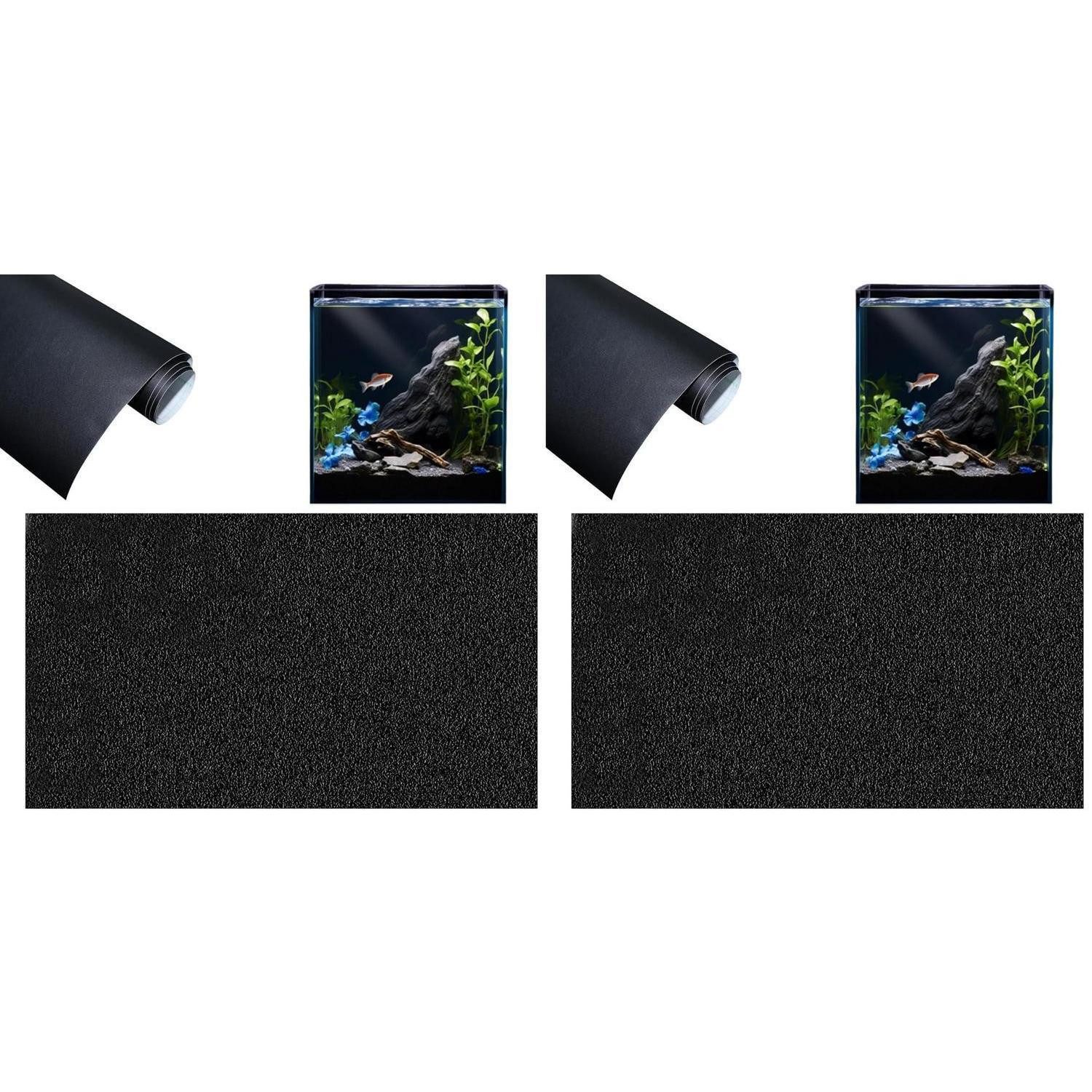 LuxusKollektion Aquarium Aquarium Hintergrund 40x200cm Schwarz Packung 2