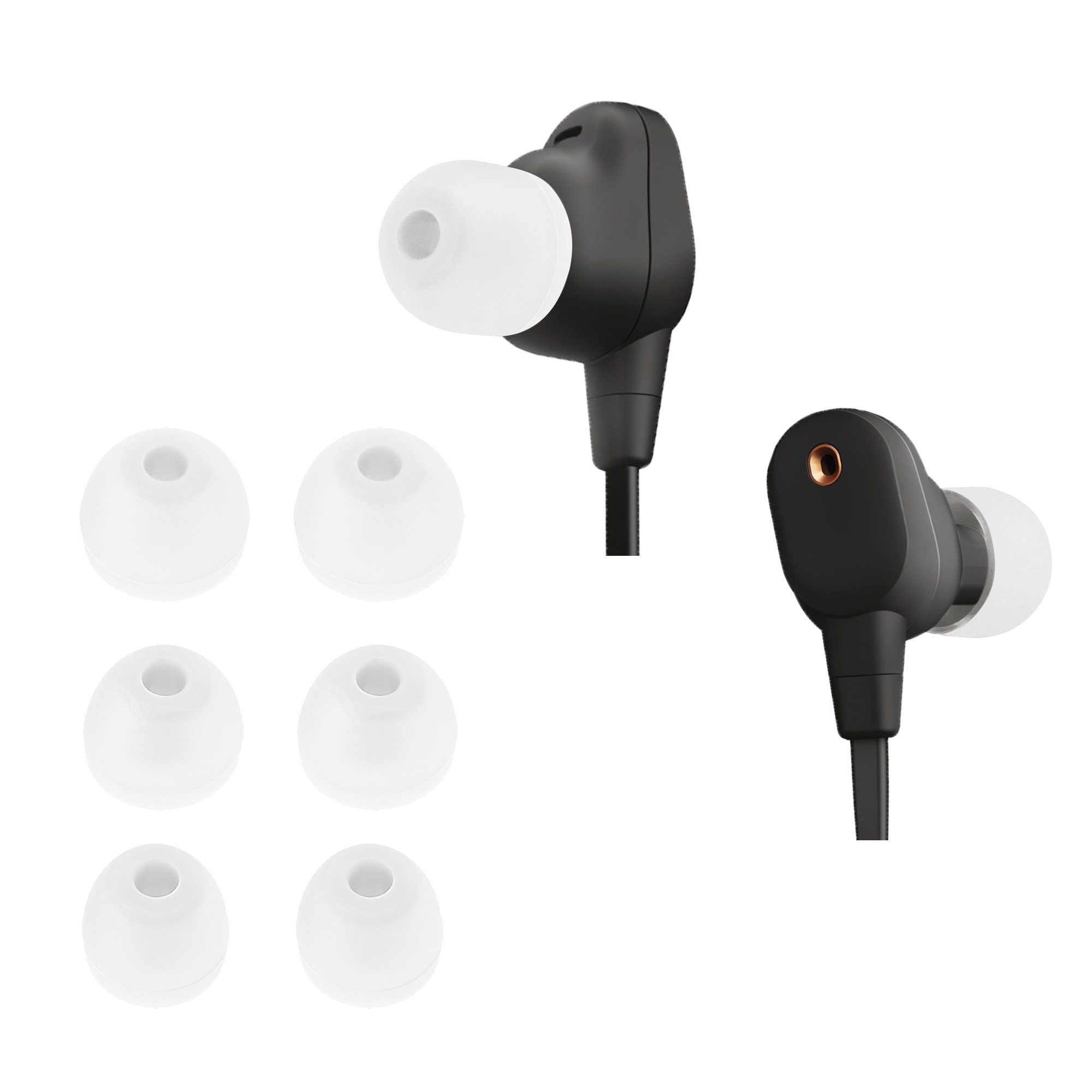 kwmobile 6x Polster für Sony WI-1000XM2 Ohrpolster (3 Größen - Silikon Ohrstöpsel In-Ear Kopfhörer) Weiß