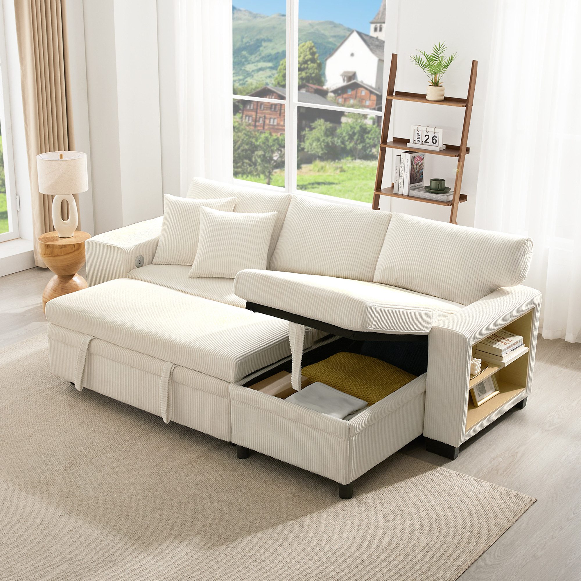 STILVORA Ecksofa Klappsofa mit Schlaffunktion,L-förmiges umbaubares günstig online kaufen