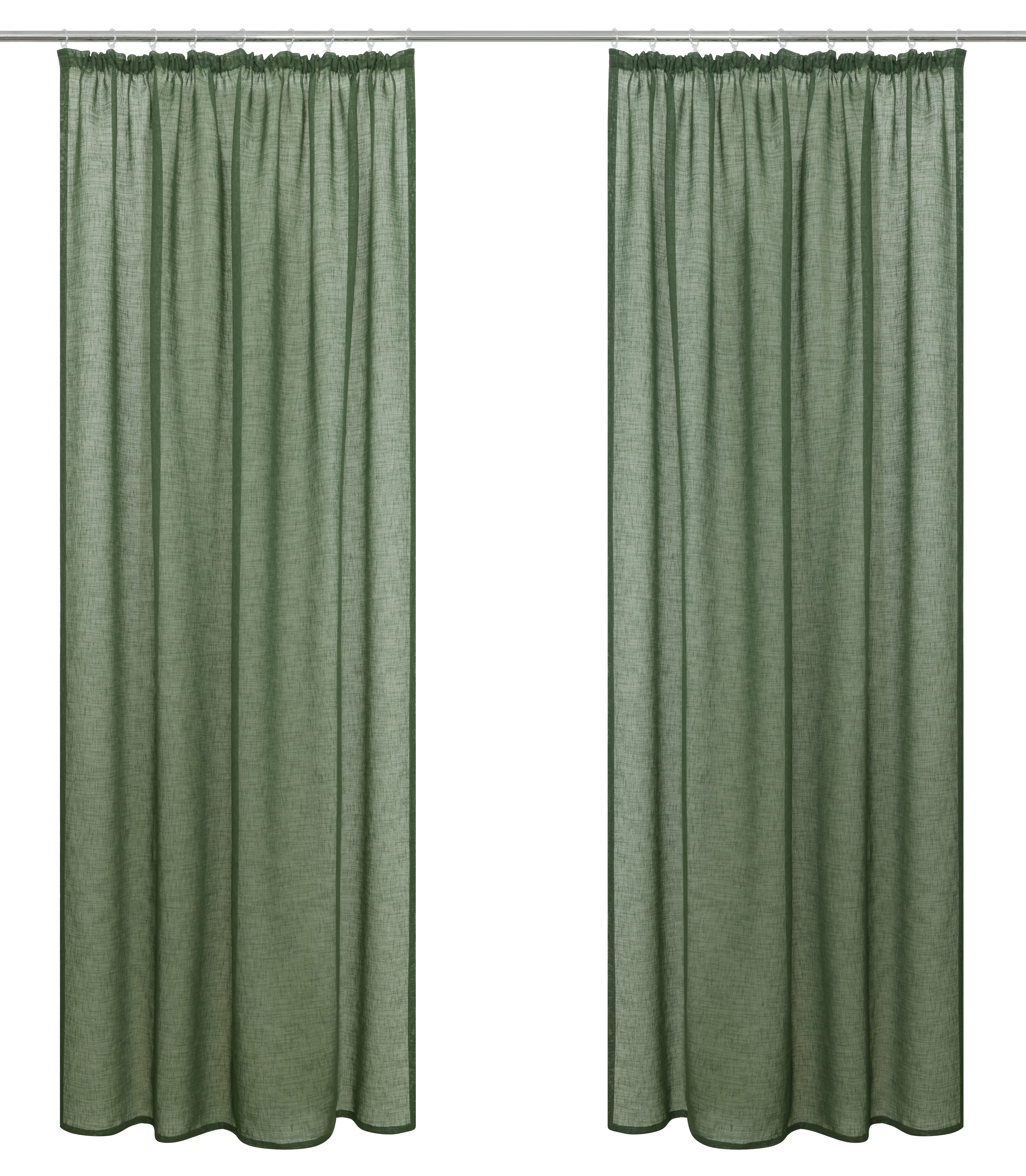 OTTO home Gardine Fiete (1 St), Kräuselband, halbtransparent, Leinen Optik, Sichtschutz, halbtransparent, einfarbig, Leinenoptik