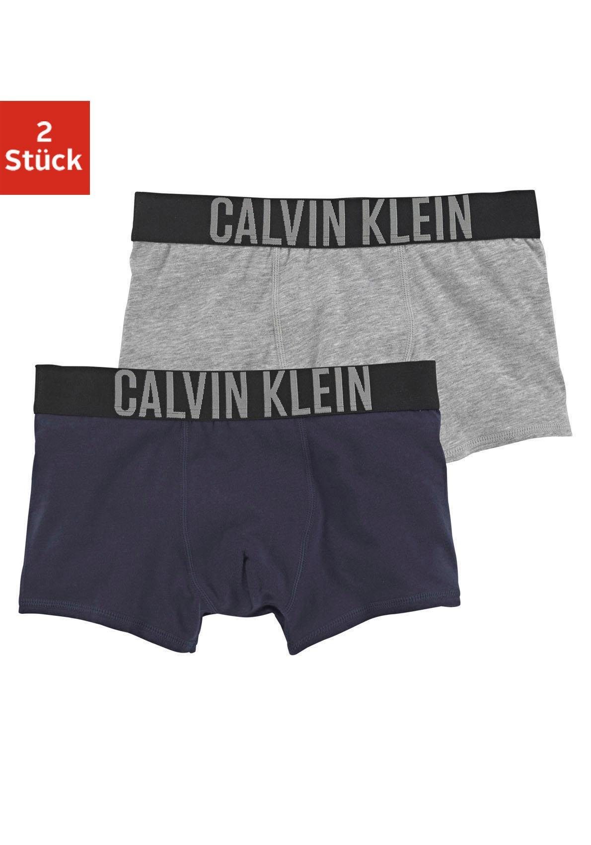 grau-meliert, MiniMe Power navy Junior (2-St) Trunk Calvin Kinder Kids Underwear Klein Intenese