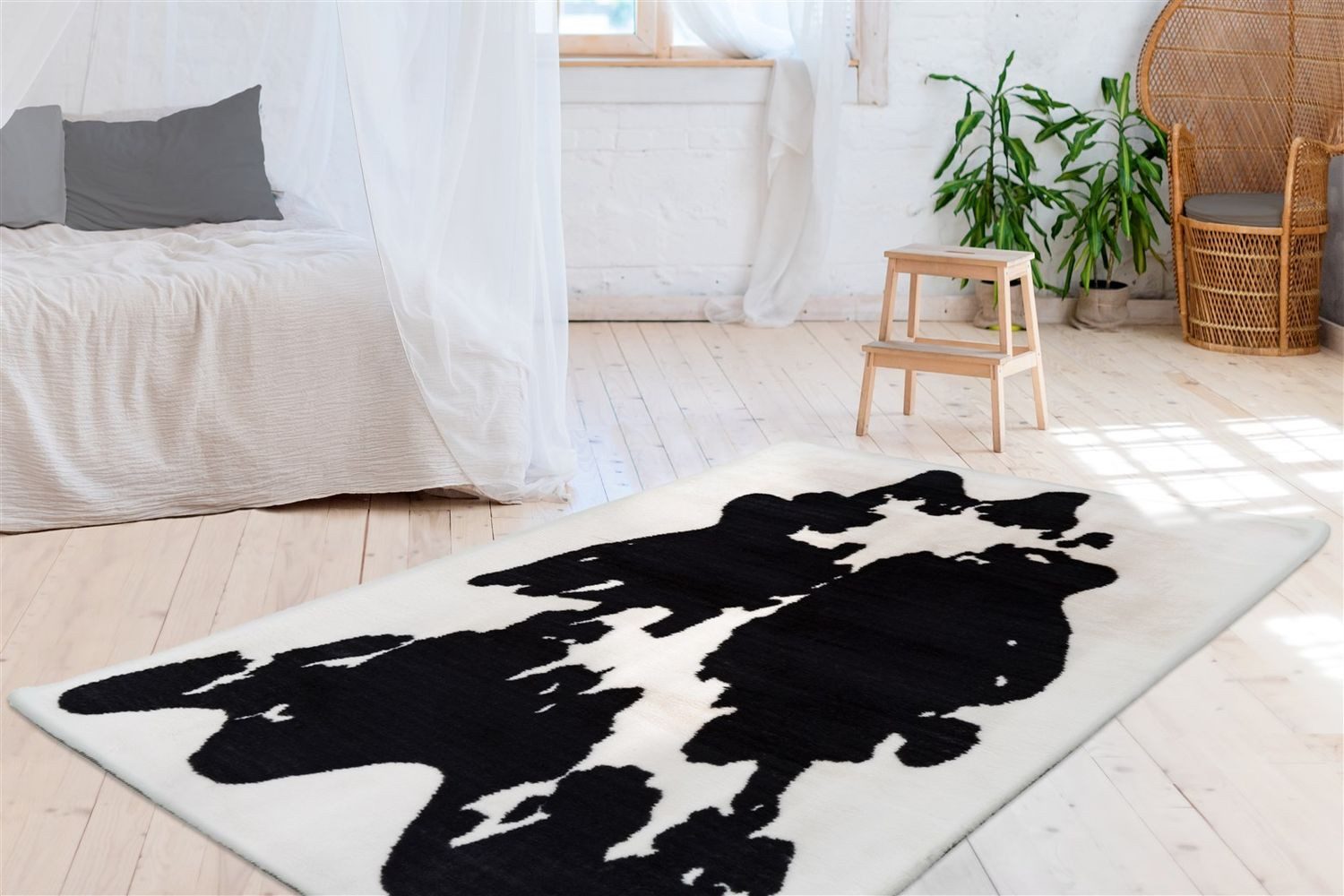 Teppich Boss Hochflor-Teppich Hochflor Teppich Robert Animal 525 - Schwarz / Weiß, rechteckig, Höhe: 30 mm